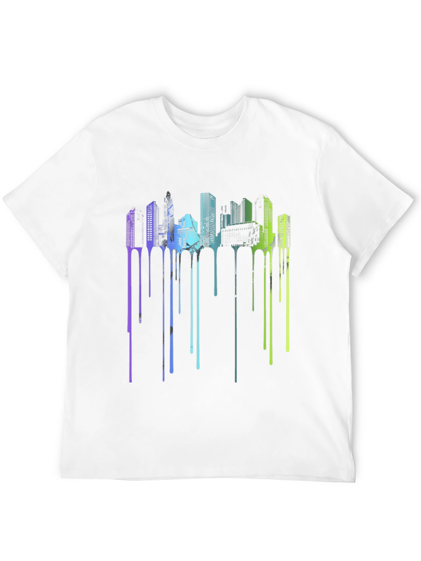 Abstract Cityscape Drip Tee