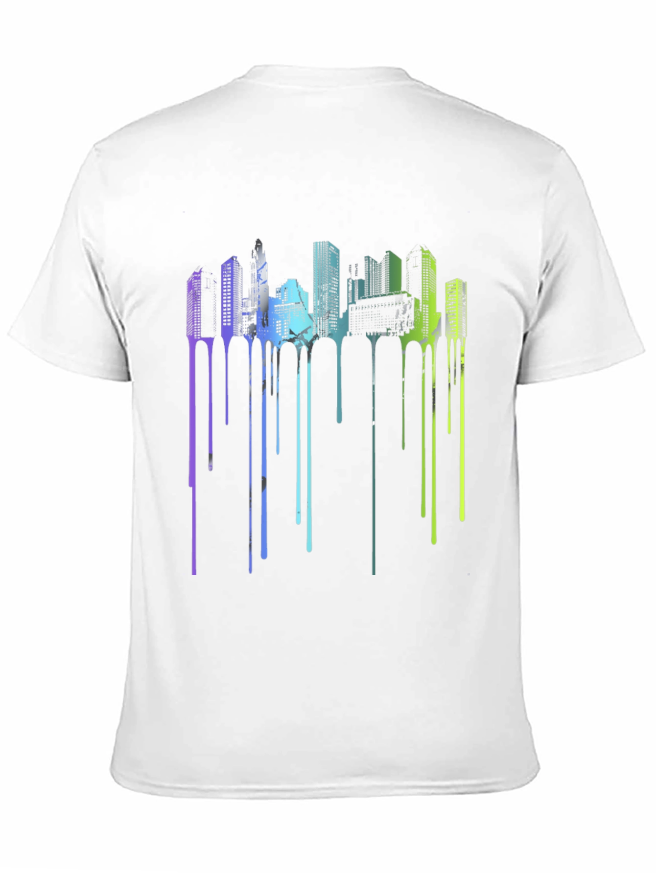 Abstract Cityscape Drip Tee