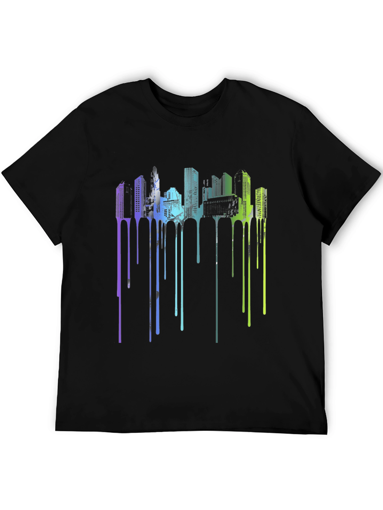Abstract Cityscape Drip Tee