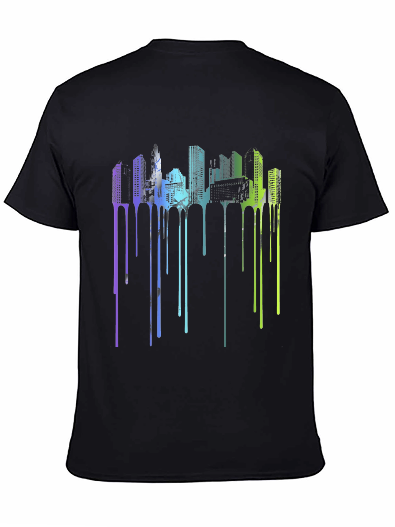 Abstract Cityscape Drip Tee