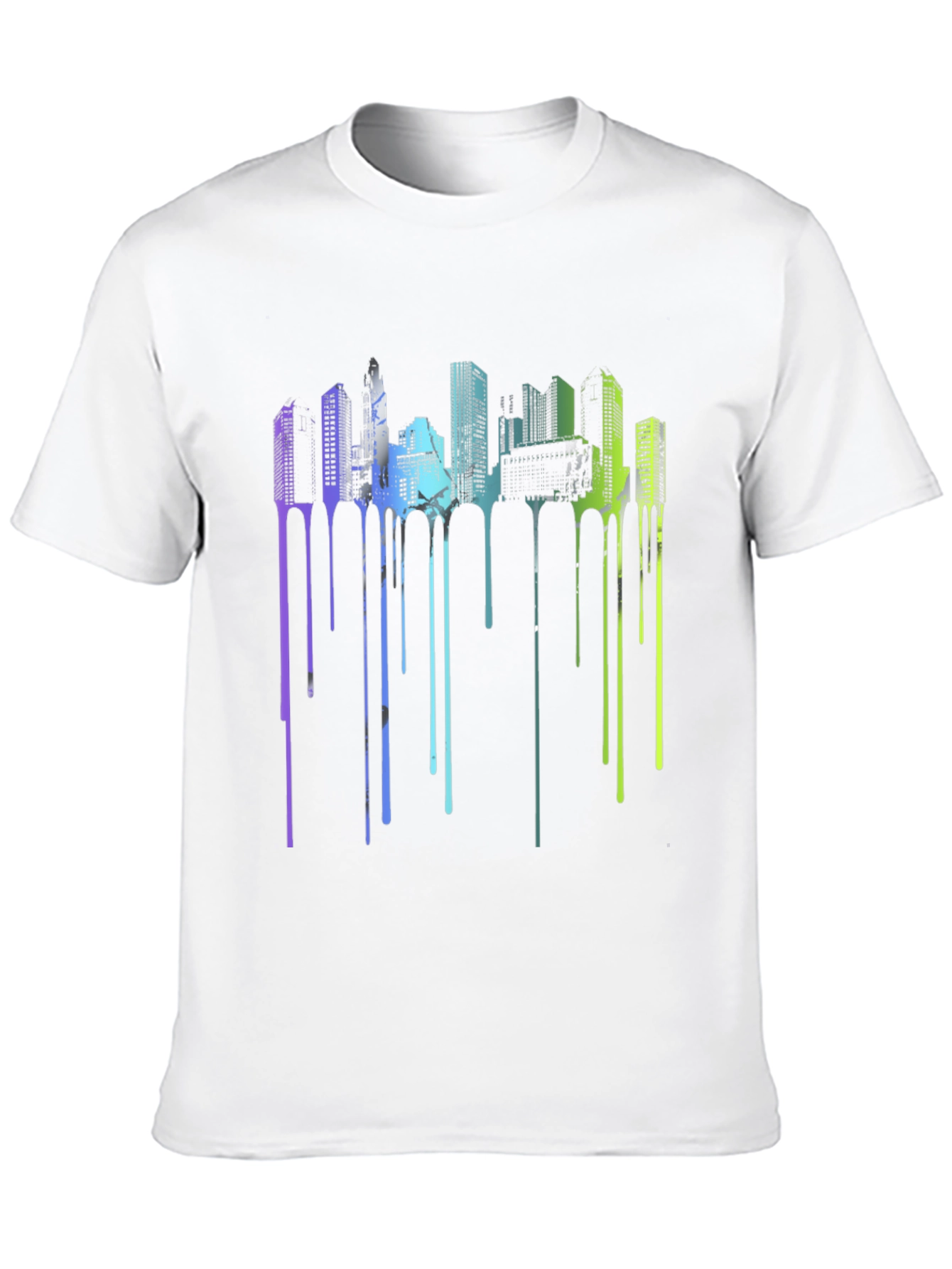 Abstract Cityscape Drip Tee