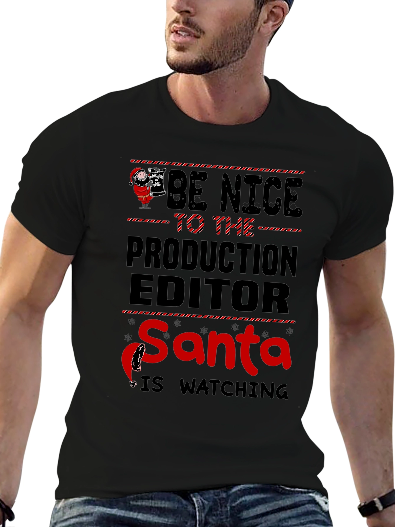 Production Editor Santa Watching Graphic Tee