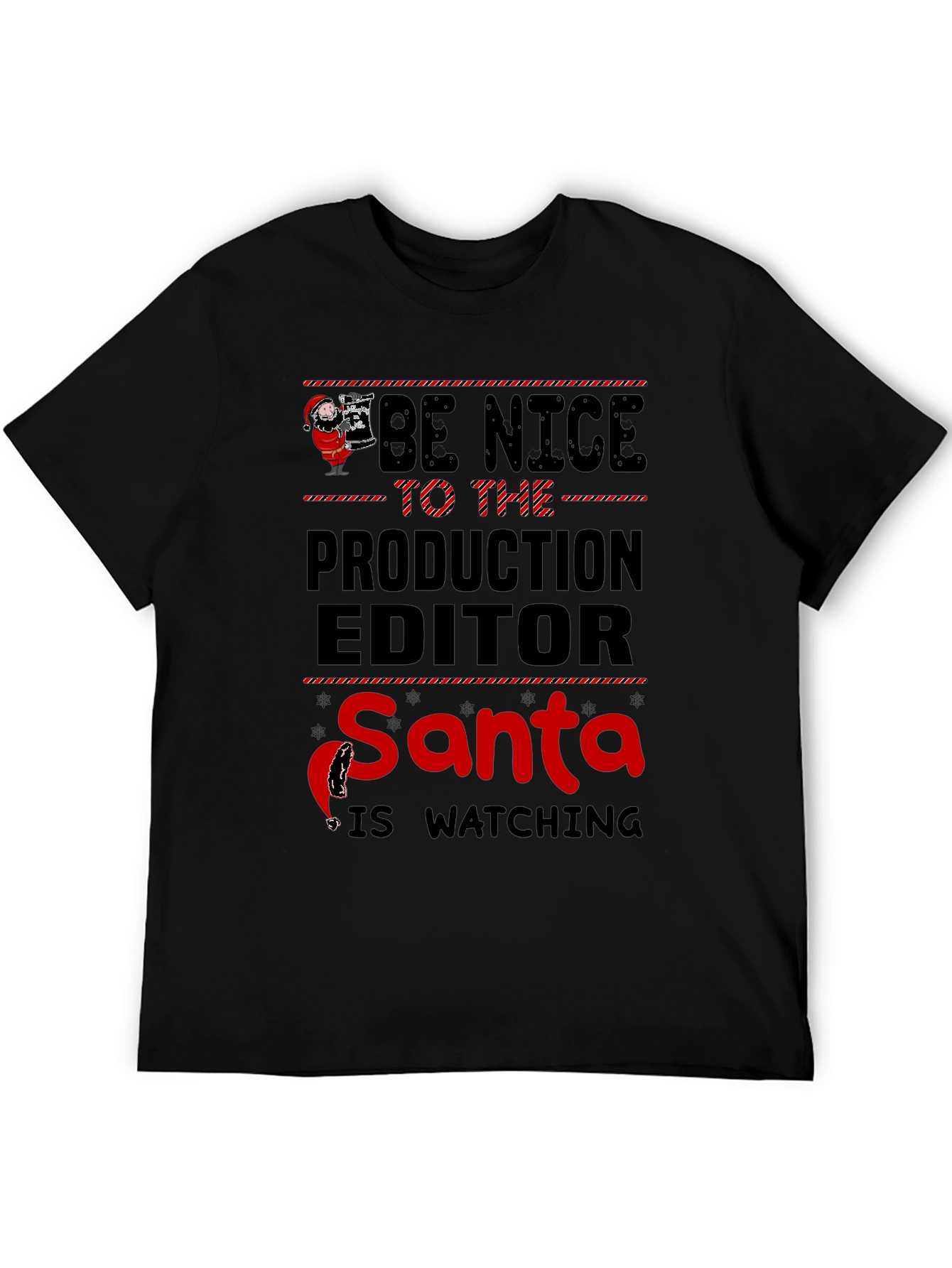 Production Editor Santa Watching Graphic Tee