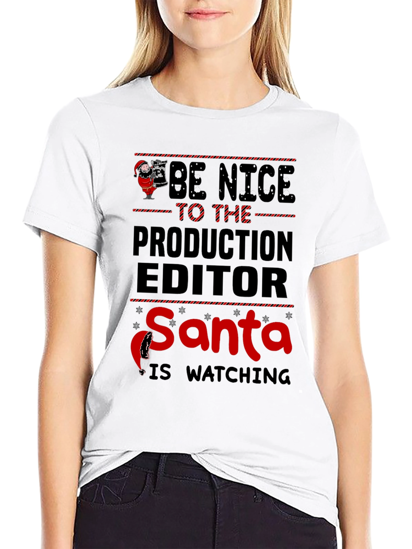Production Editor Santa Watching Graphic Tee