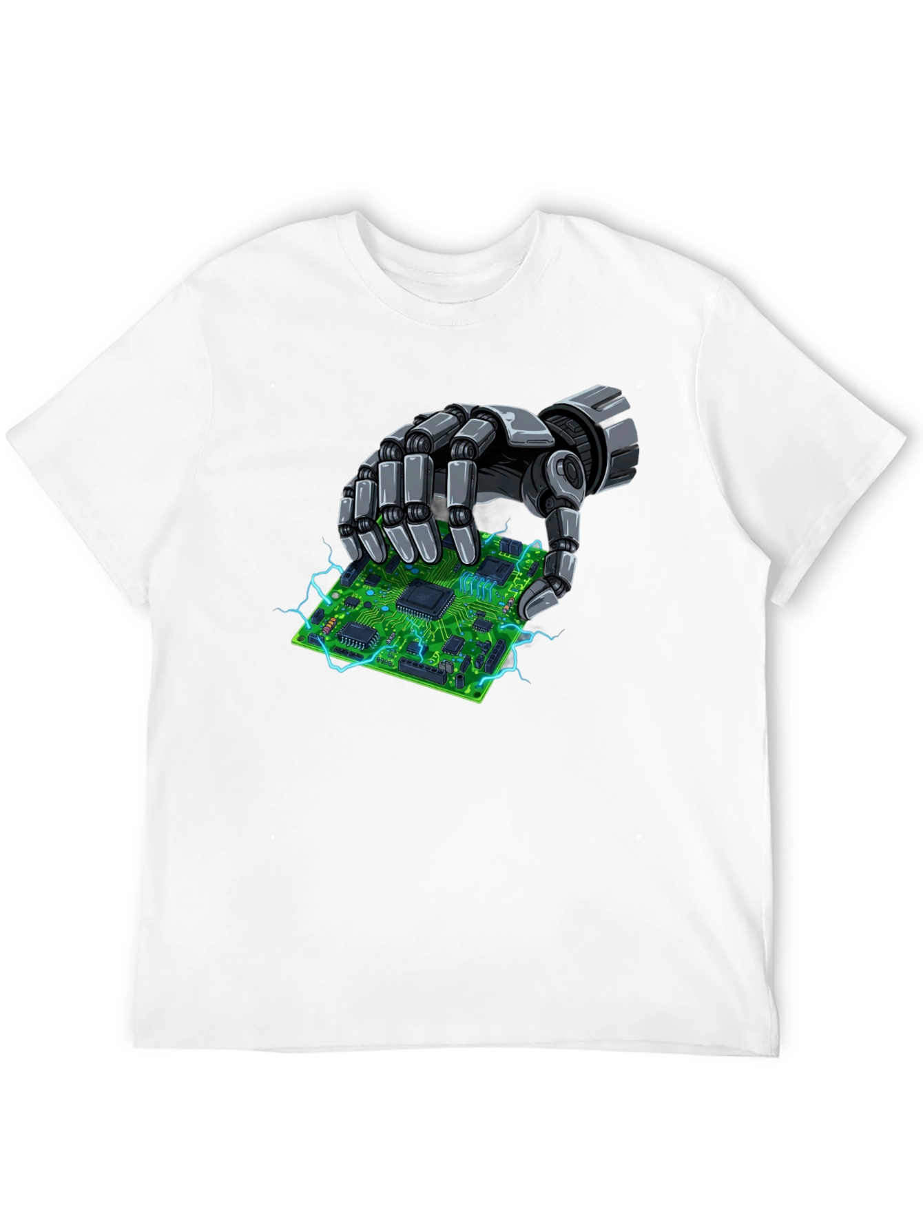 Robotic Hand Holding Circuit Board T-Shirt