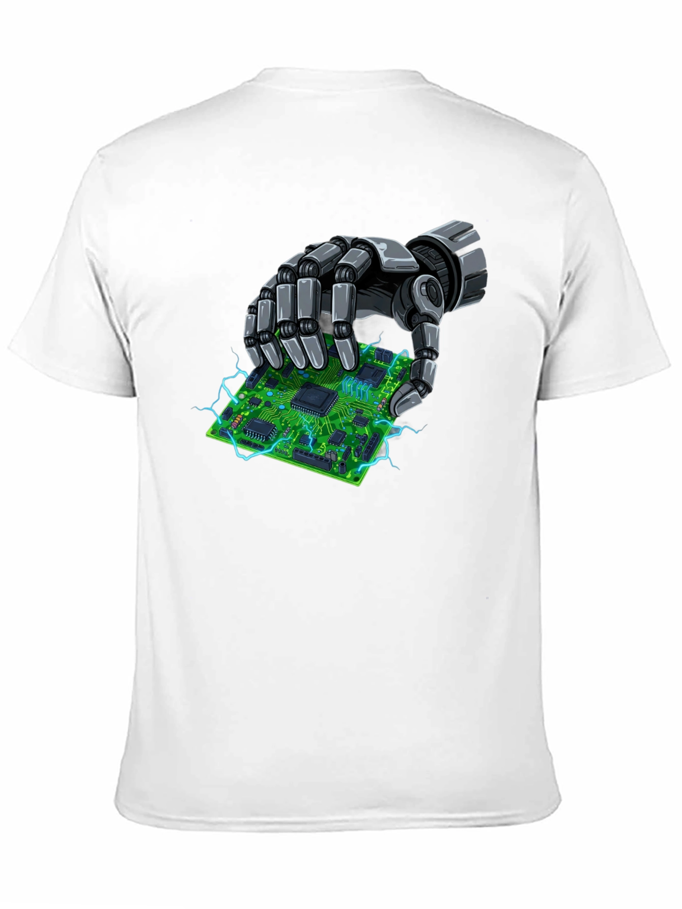 Robotic Hand Holding Circuit Board T-Shirt