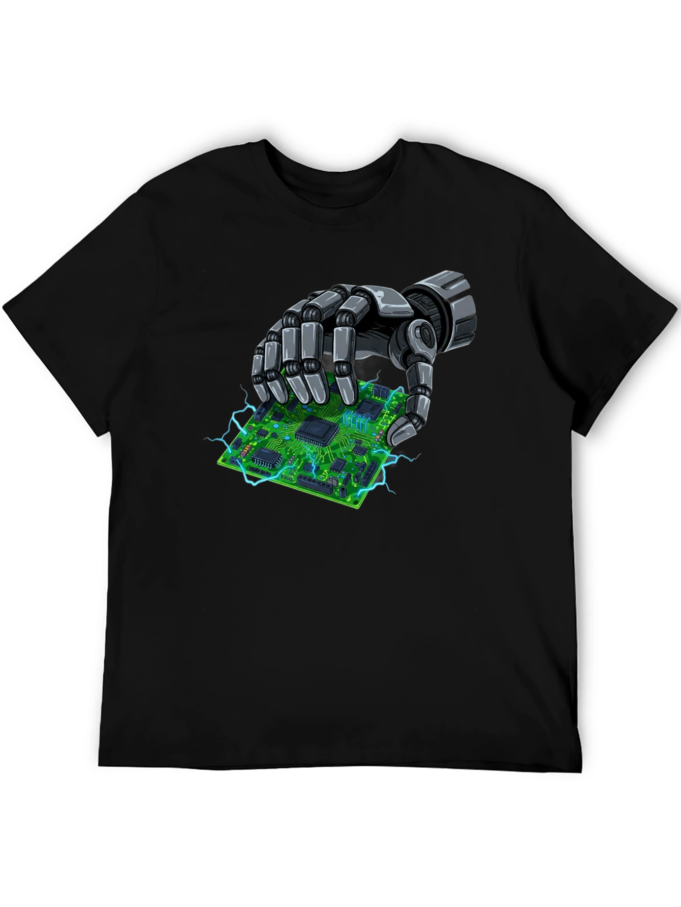 Robotic Hand Holding Circuit Board T-Shirt