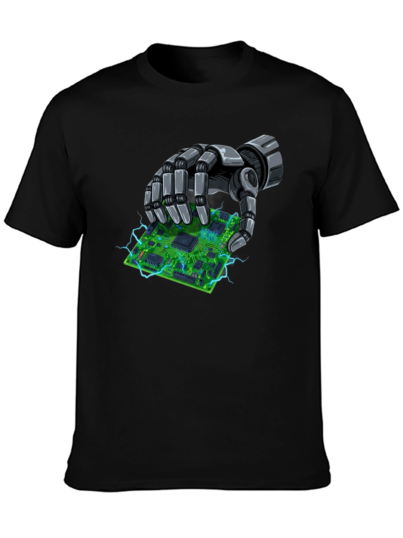 Robotic Hand Holding Circuit Board T-Shirt