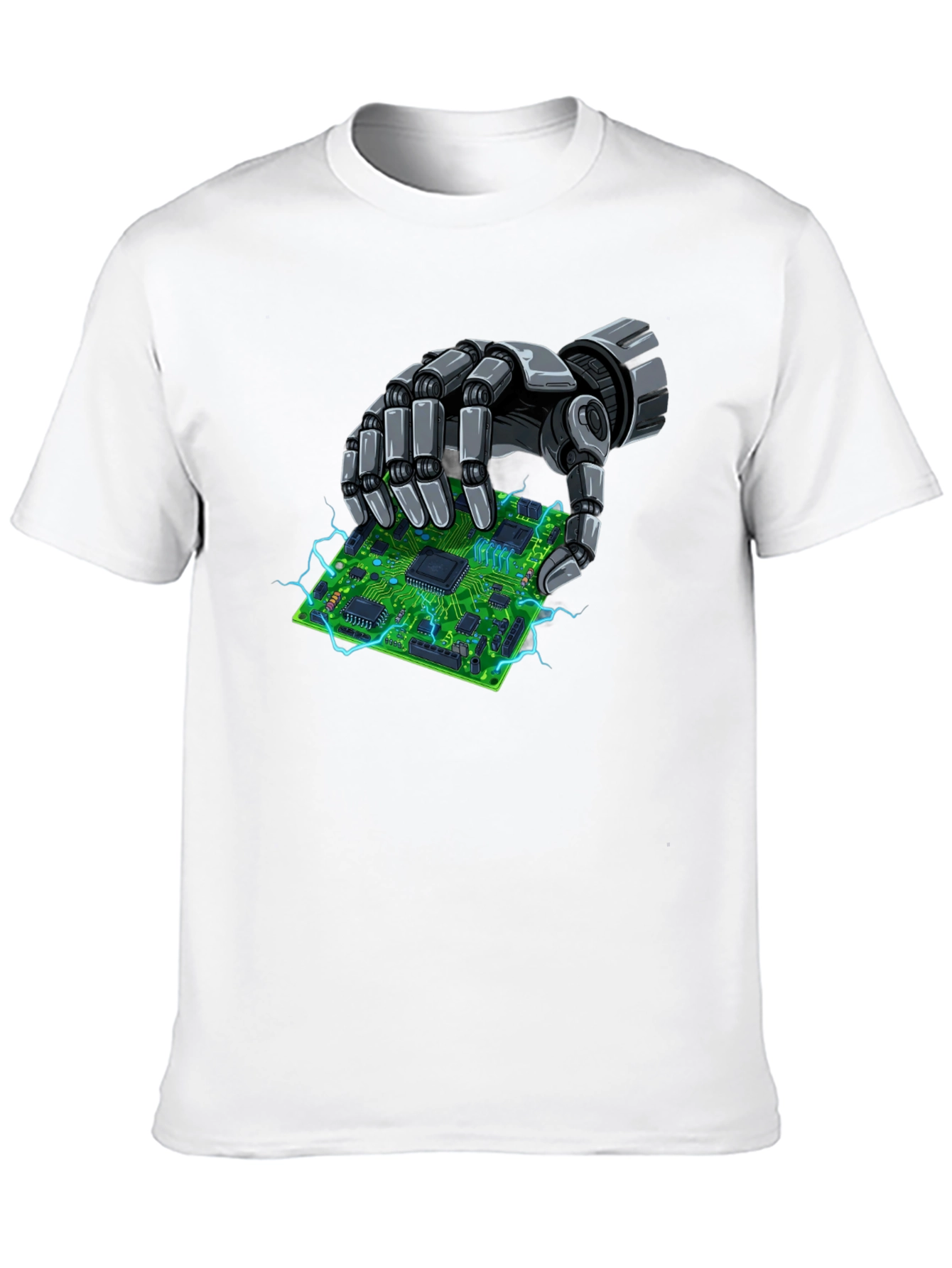 Robotic Hand Holding Circuit Board T-Shirt