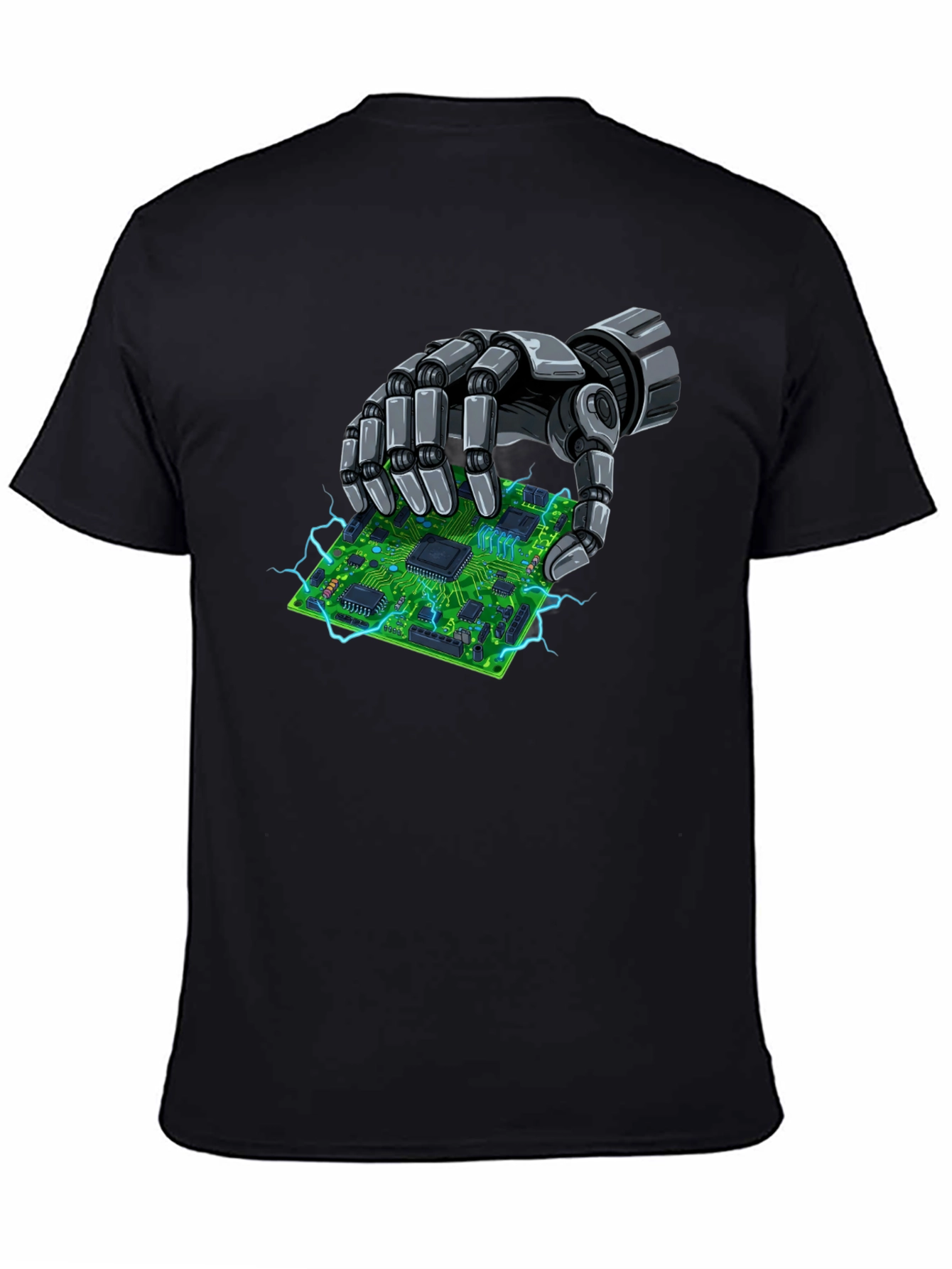 Robotic Hand Holding Circuit Board T-Shirt
