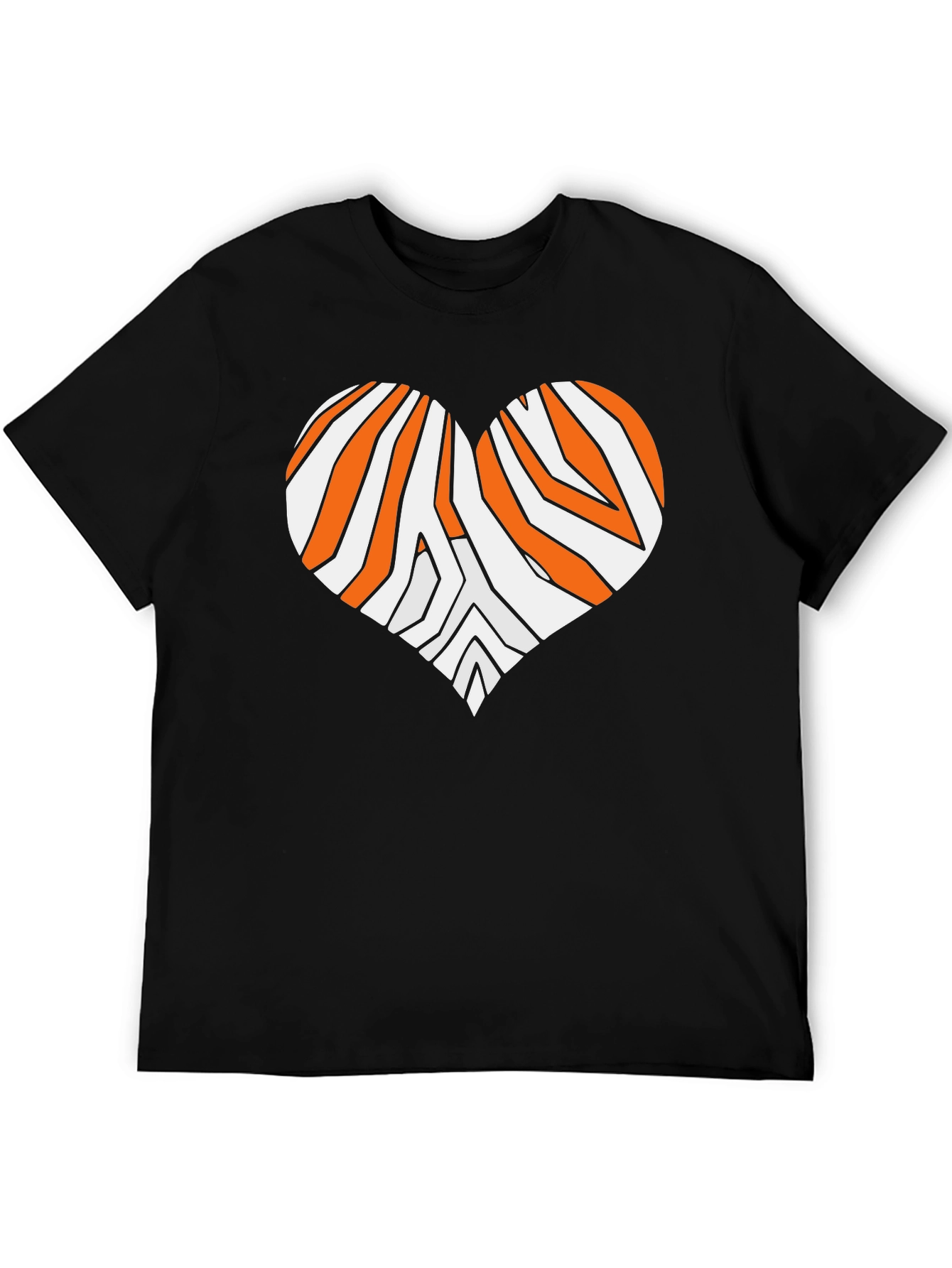 Tiger Stripe Heart Graphic Tee - Black