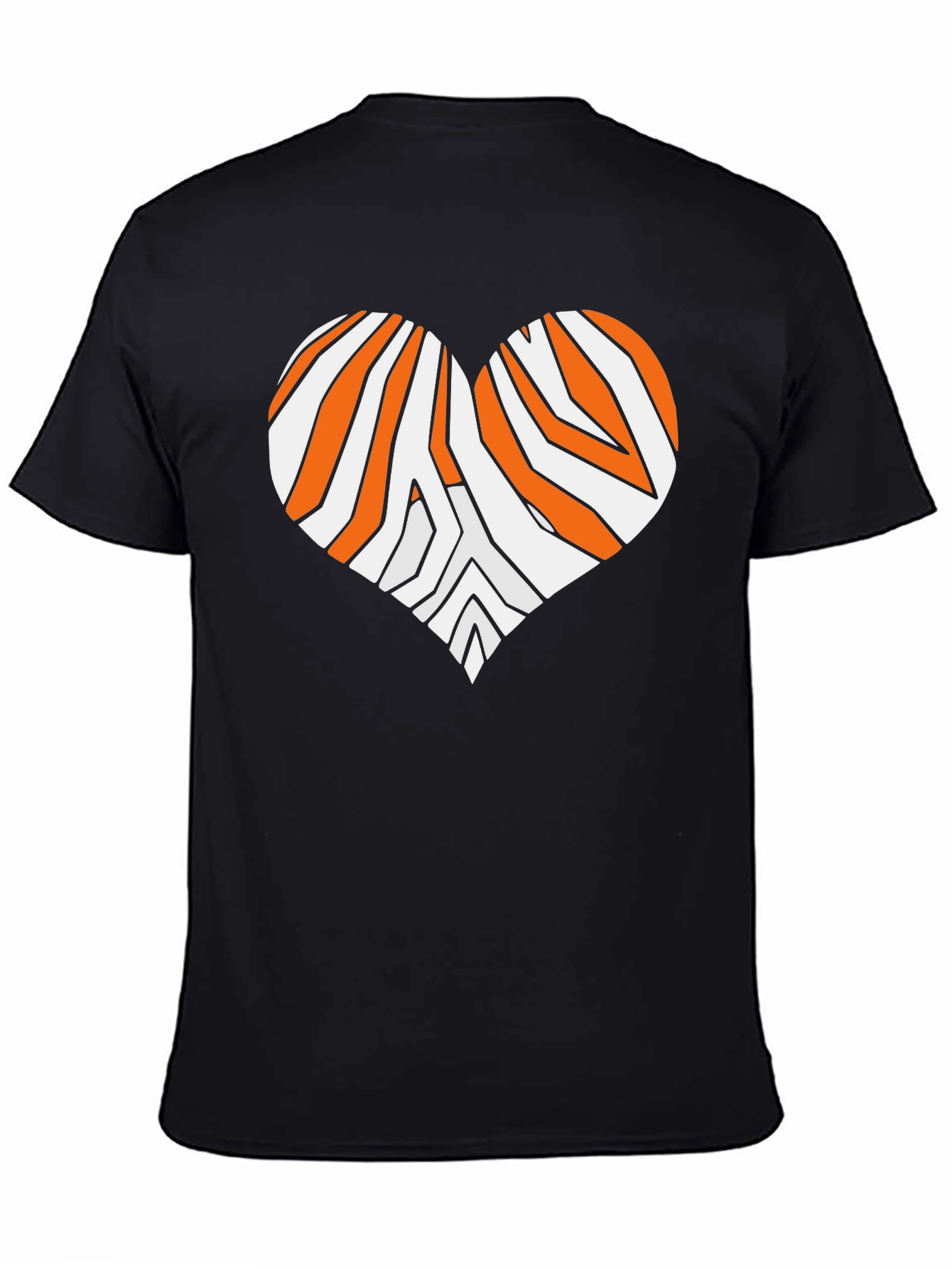 Tiger Stripe Heart Graphic Tee - Black