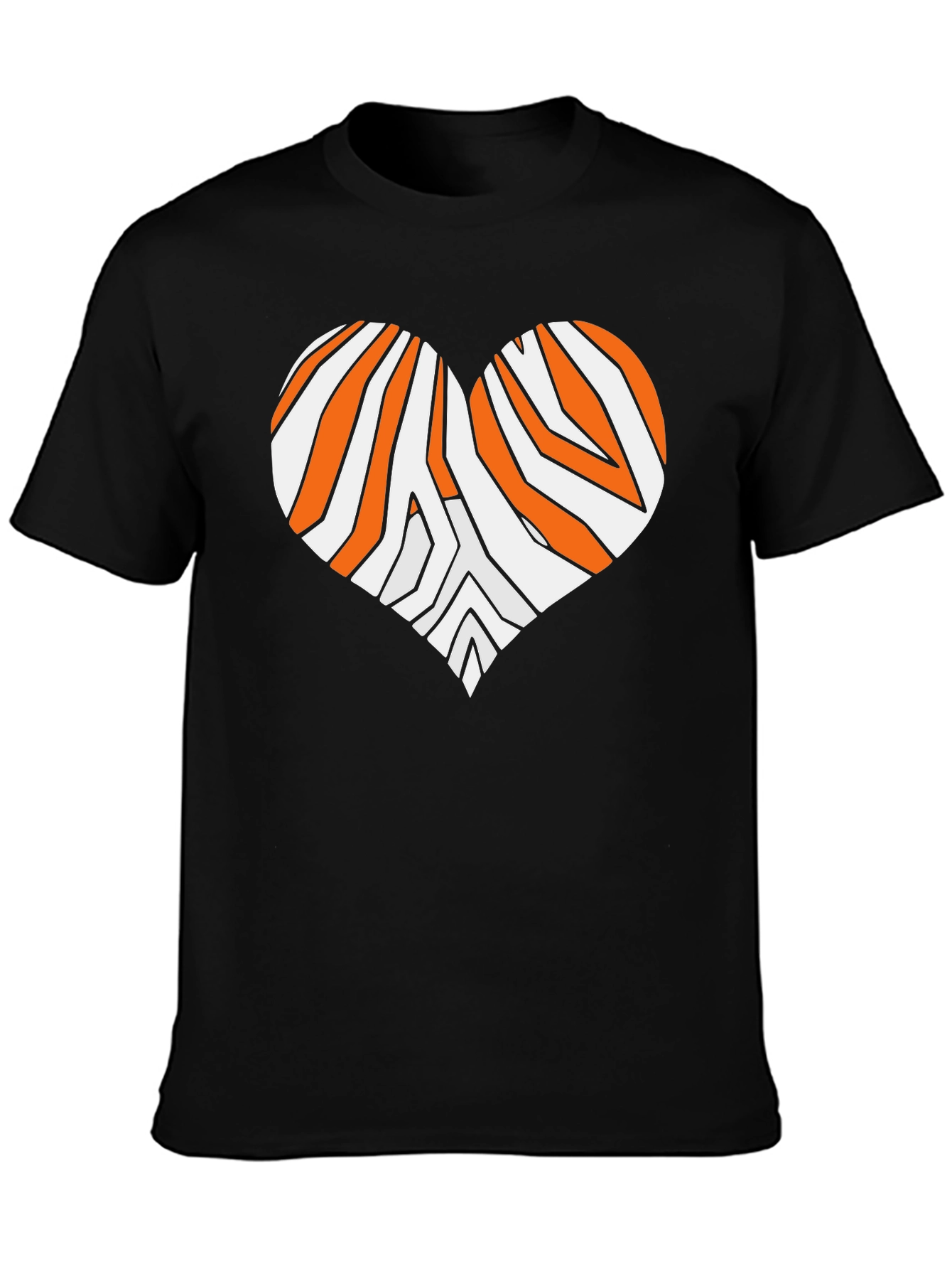 Tiger Stripe Heart Graphic Tee - Black
