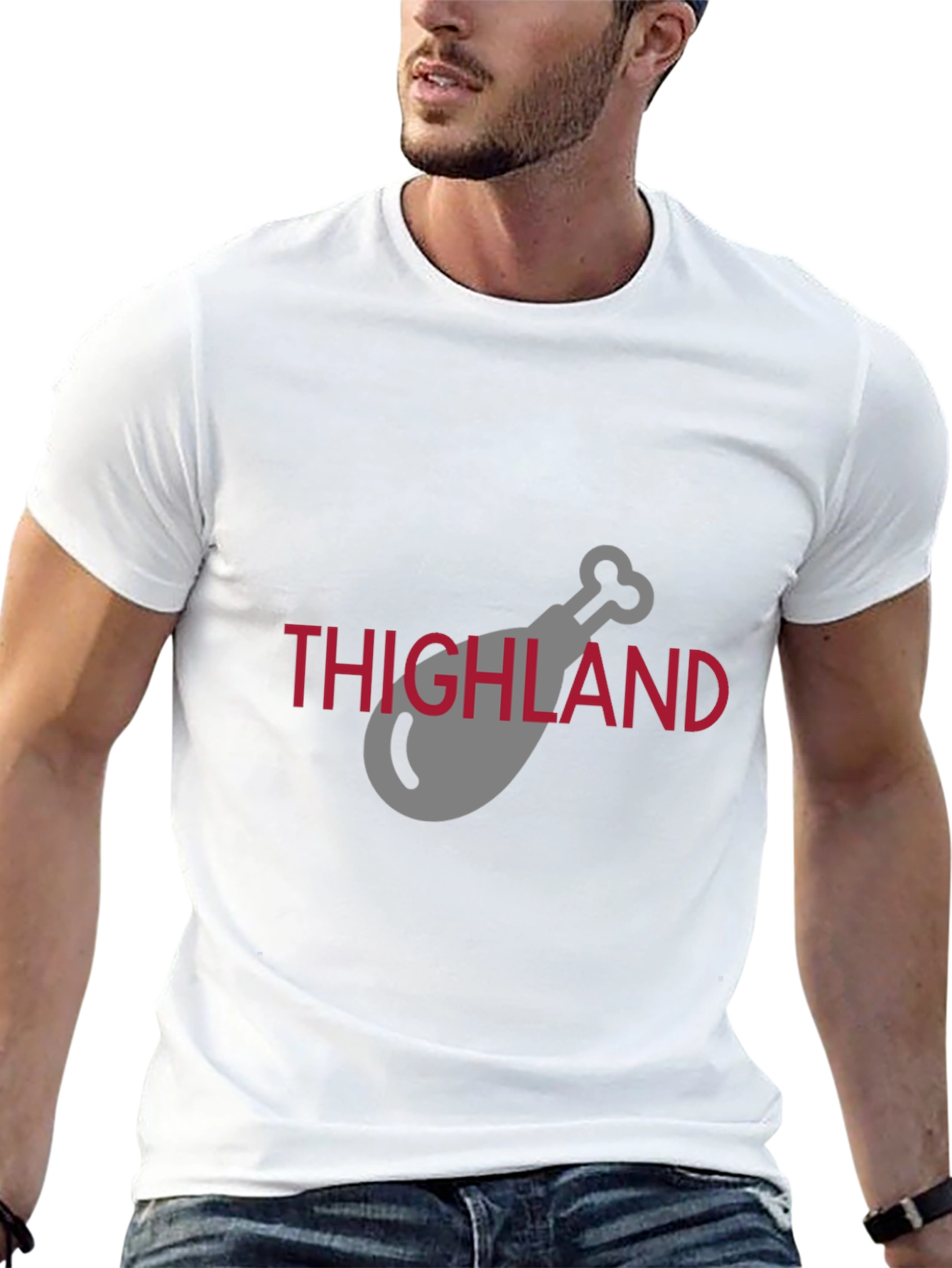 Thighland Chicken Leg Graphic Black T-Shirt