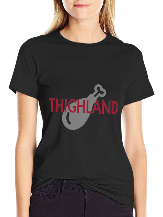 Thighland Chicken Leg Graphic Black T-Shirt