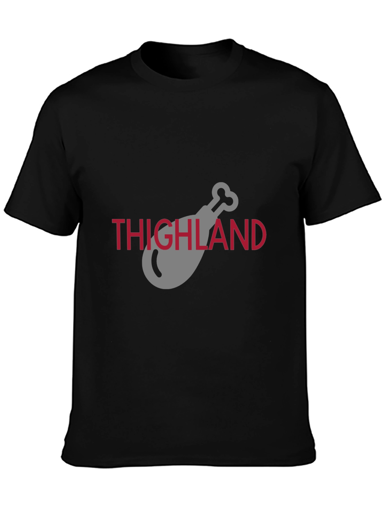 Thighland Chicken Leg Graphic Black T-Shirt