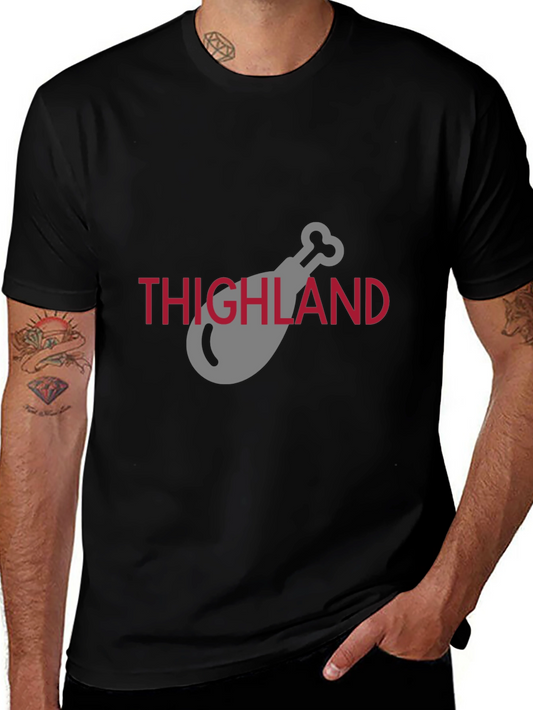Thighland Chicken Leg Graphic Black T-Shirt