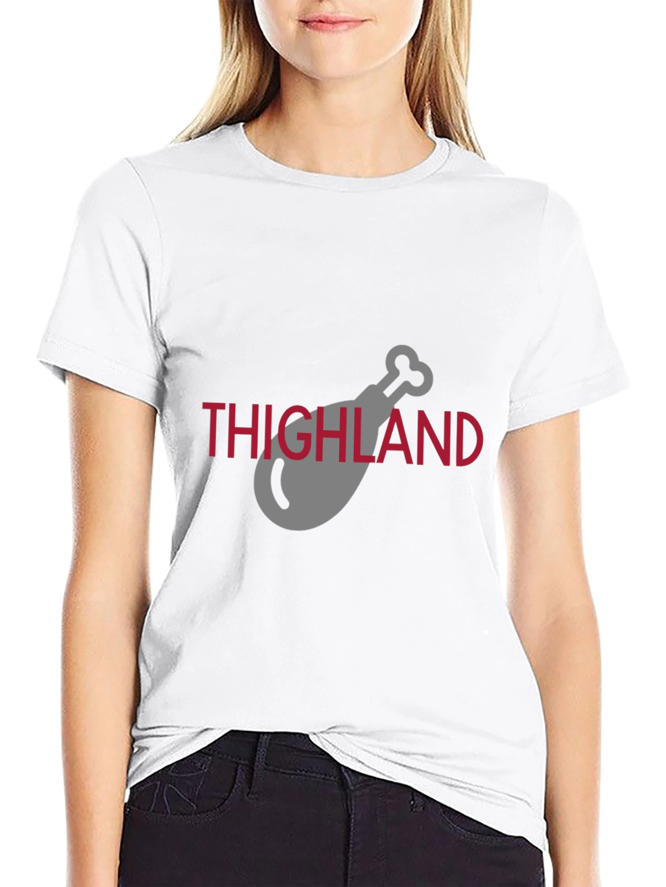 Thighland Chicken Leg Graphic Black T-Shirt