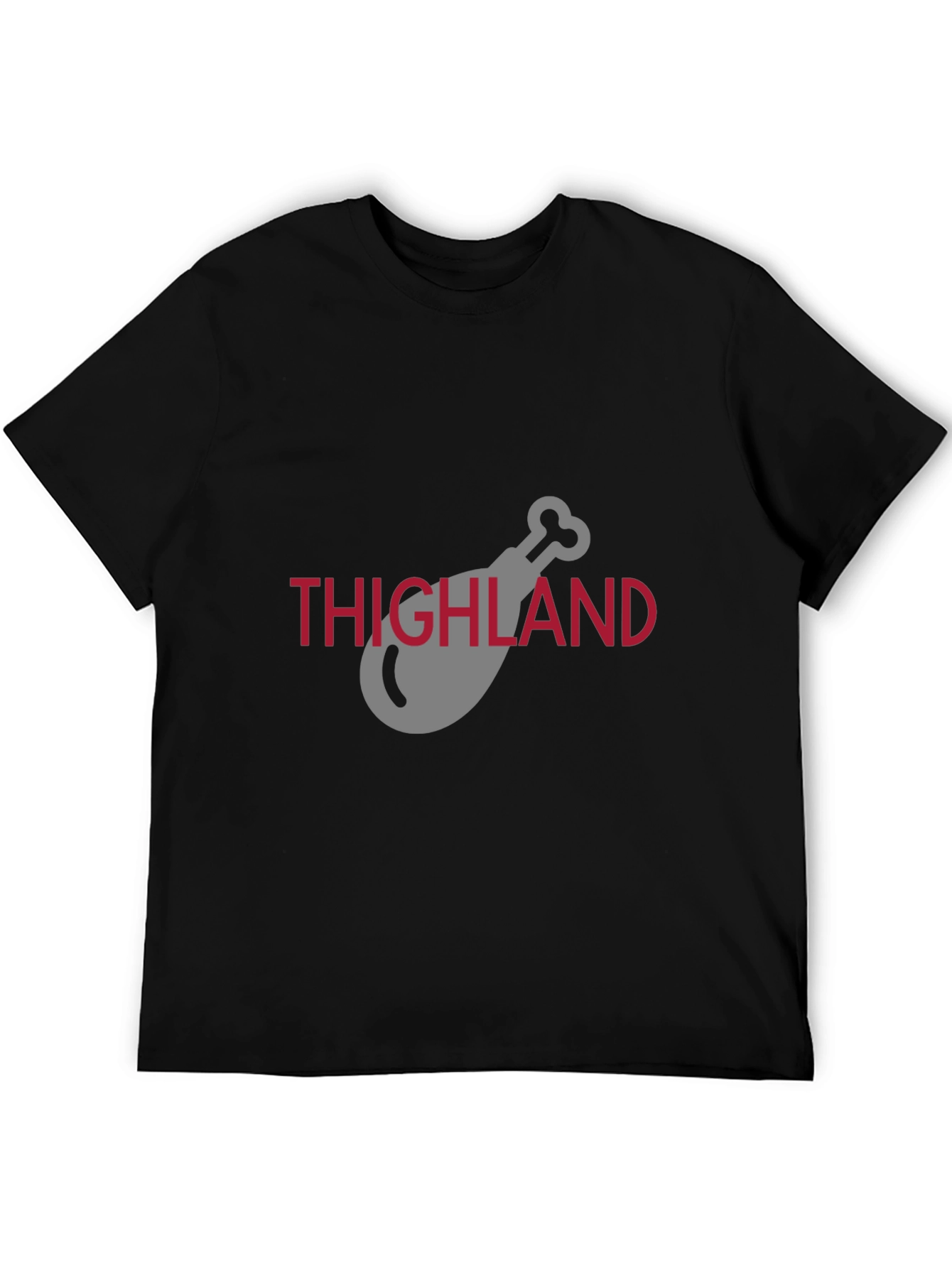 Thighland Chicken Leg Graphic Black T-Shirt