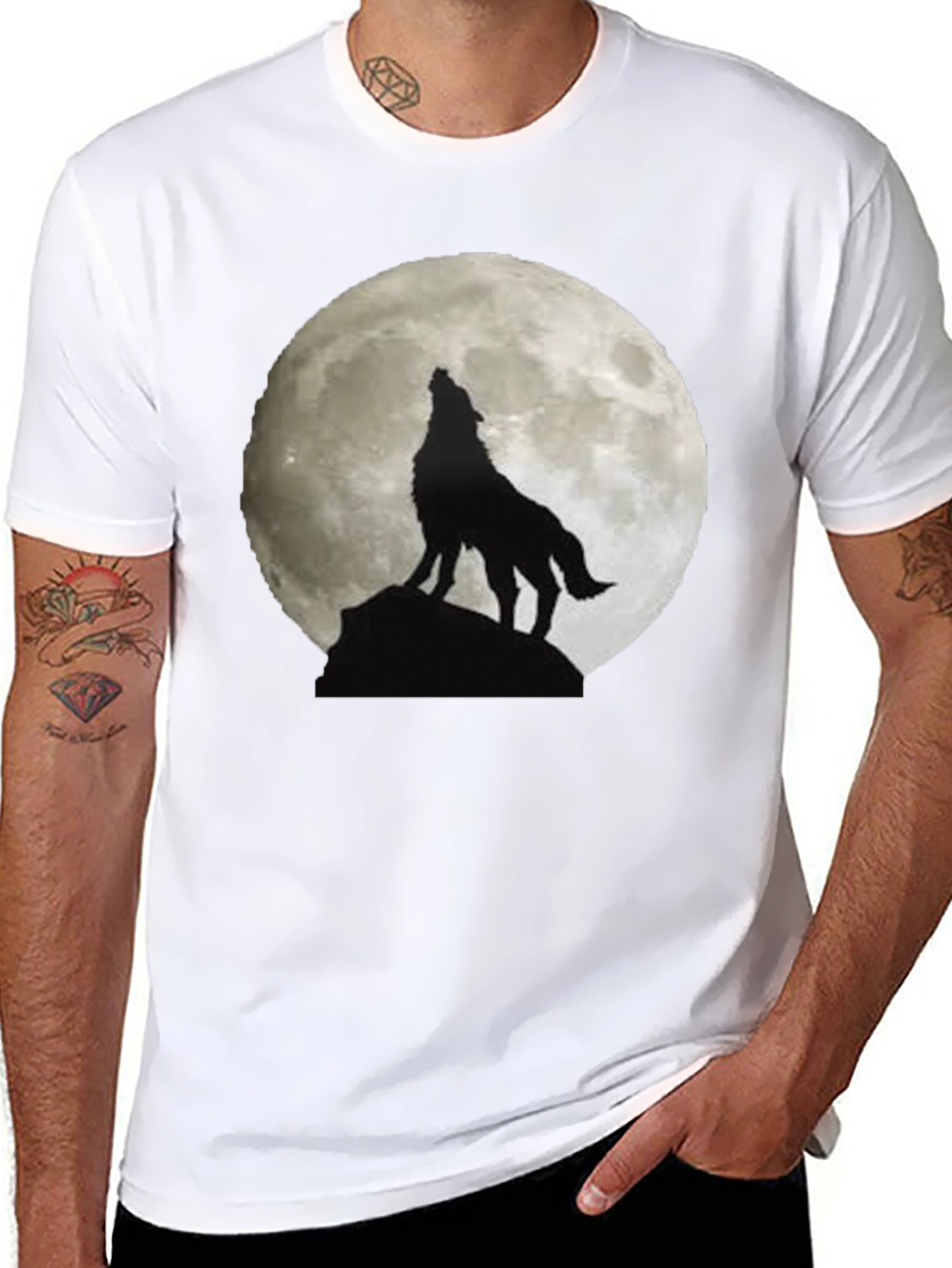 Wolf Moon Graphic Tee - Mens Black T-Shirt
