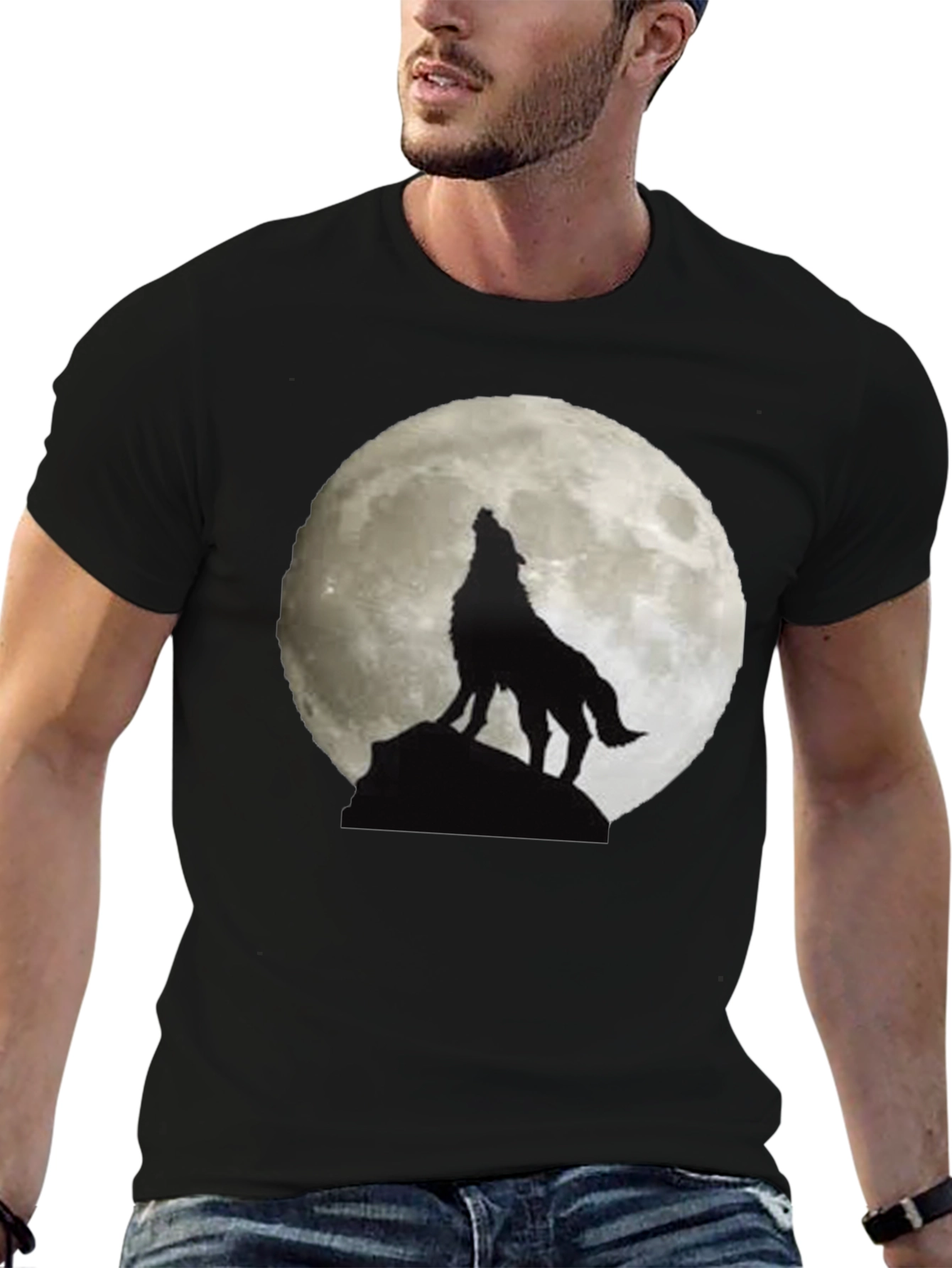 Wolf Moon Graphic Tee - Mens Black T-Shirt