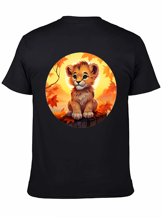 Cute Lion Cub Graphic Tee - Cozy Fall Design
