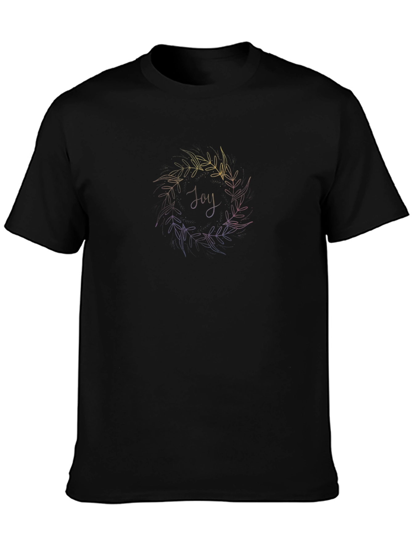 Joy Wreath Graphic Tee - Black