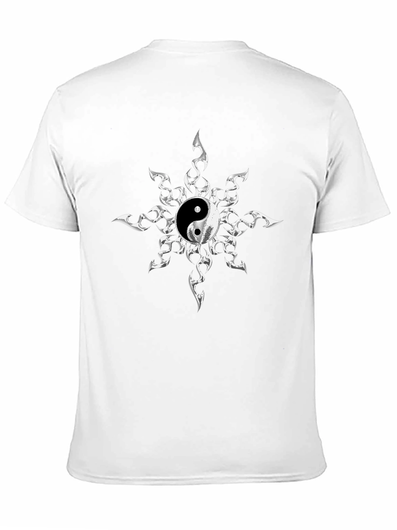 Yin Yang Sunburst Graphic Tee - Black Cotton Blend