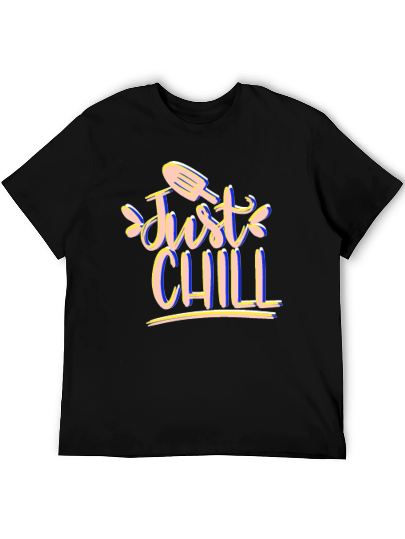 Just Chill Graphic Tee - Black Cotton T-Shirt