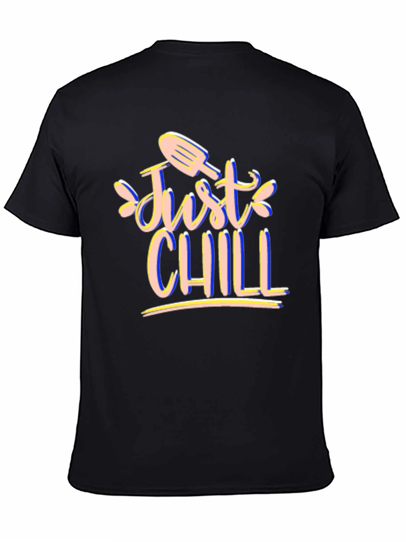 Just Chill Graphic Tee - Black Cotton T-Shirt
