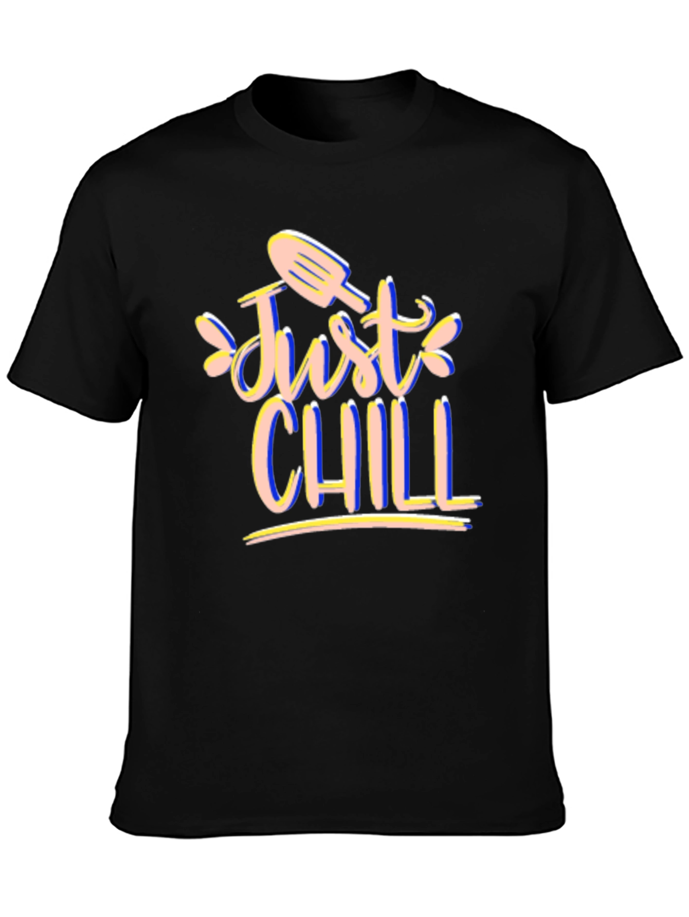 Just Chill Graphic Tee - Black Cotton T-Shirt