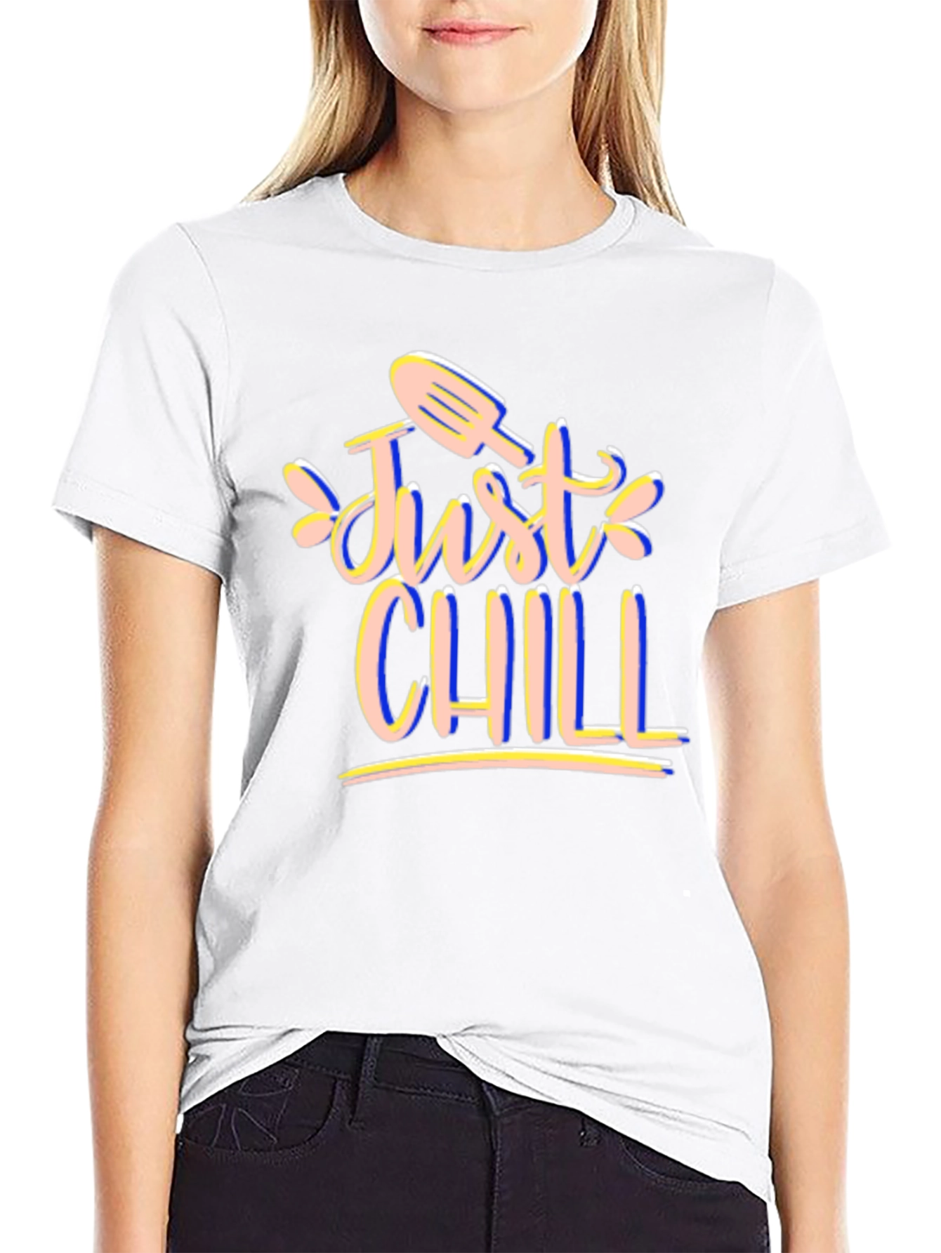 Just Chill Graphic Tee - Black Cotton T-Shirt