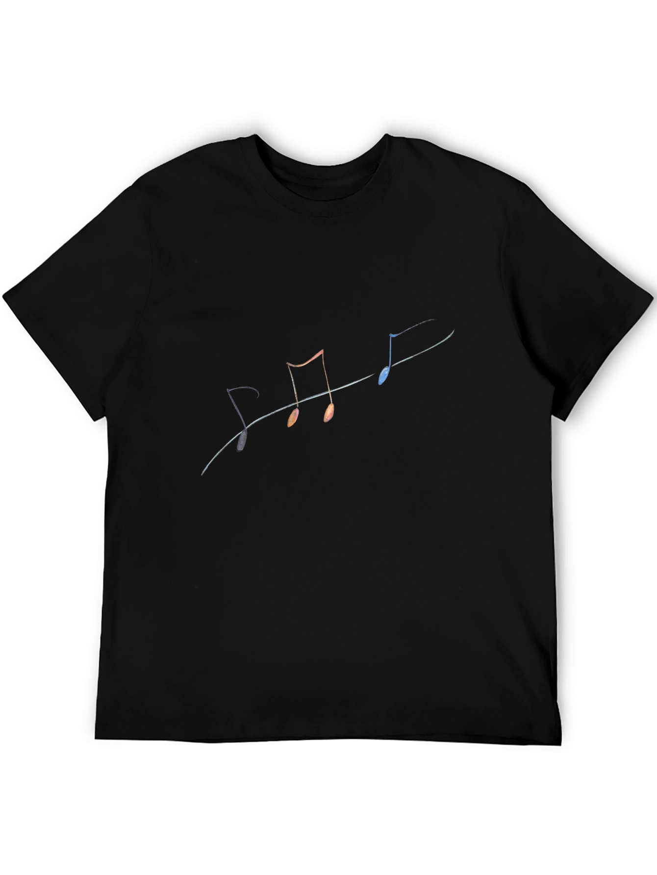 Musical Notes Mens Black T-Shirt
