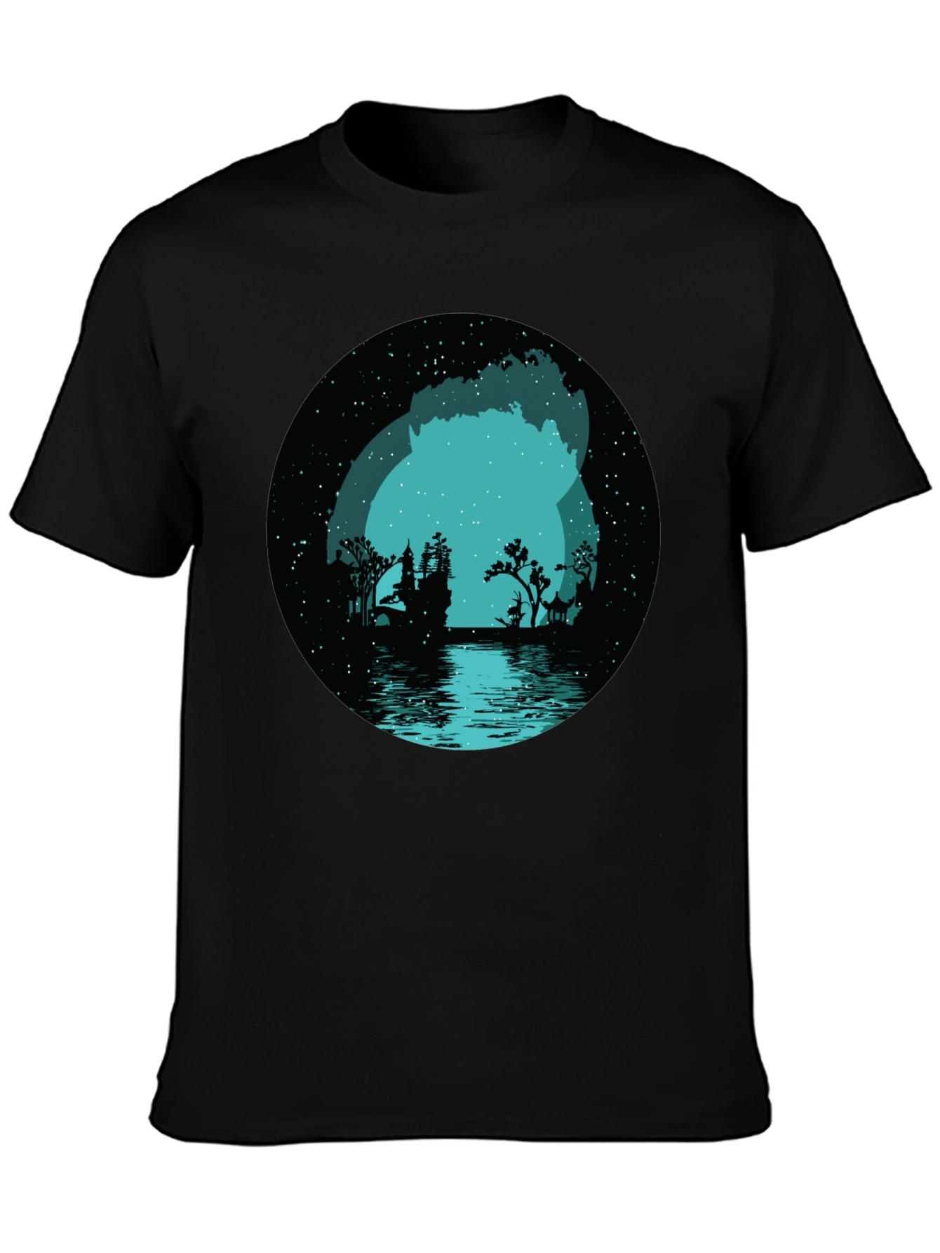 Mystic Lake Silhouette Graphic Tee - Black