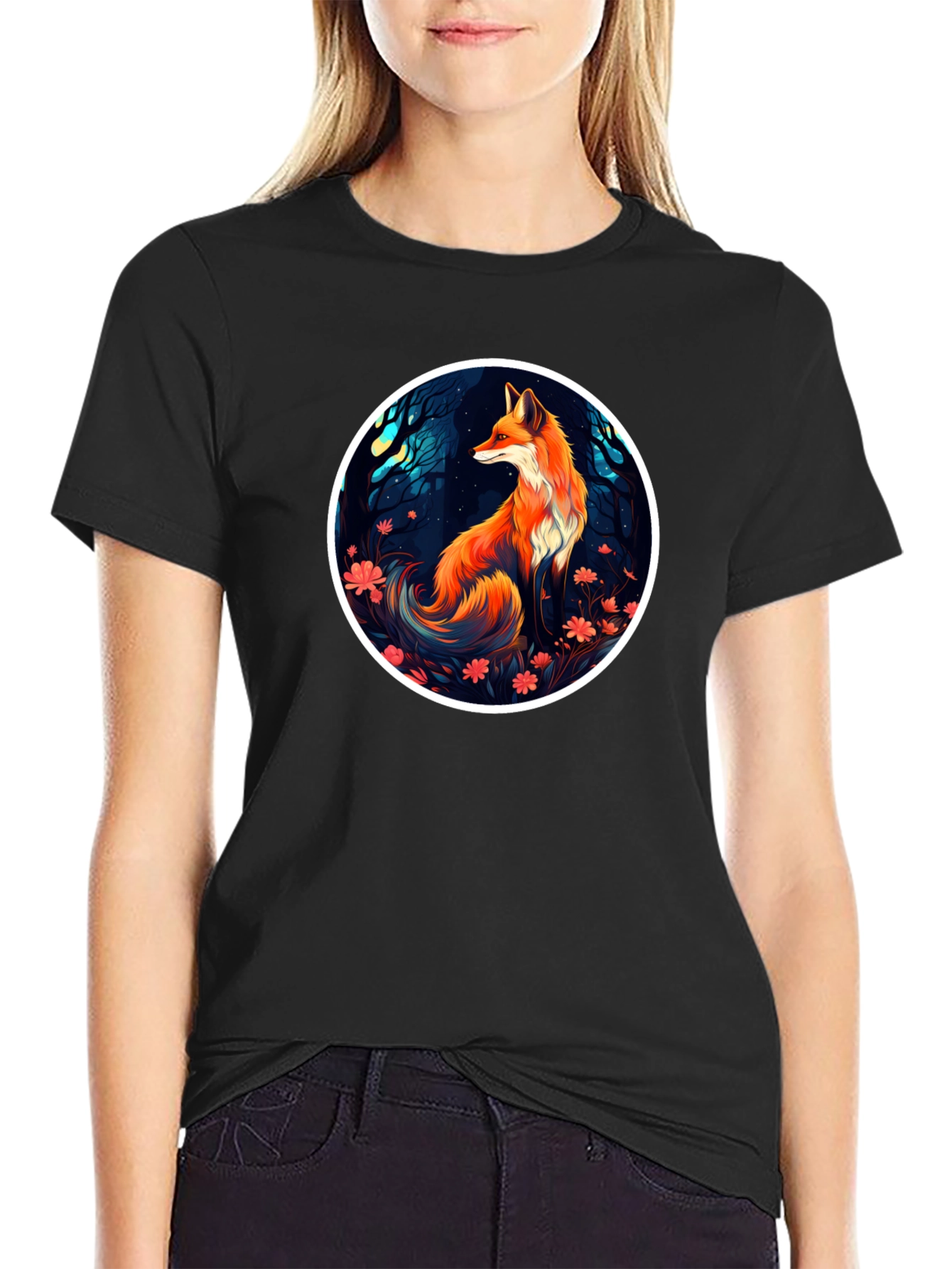 Fox in Forest Graphic T-Shirt