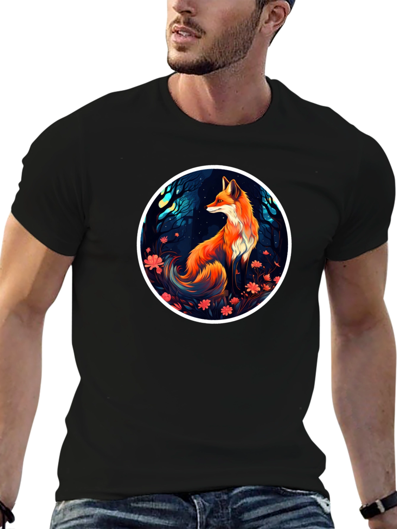 Fox in Forest Graphic T-Shirt