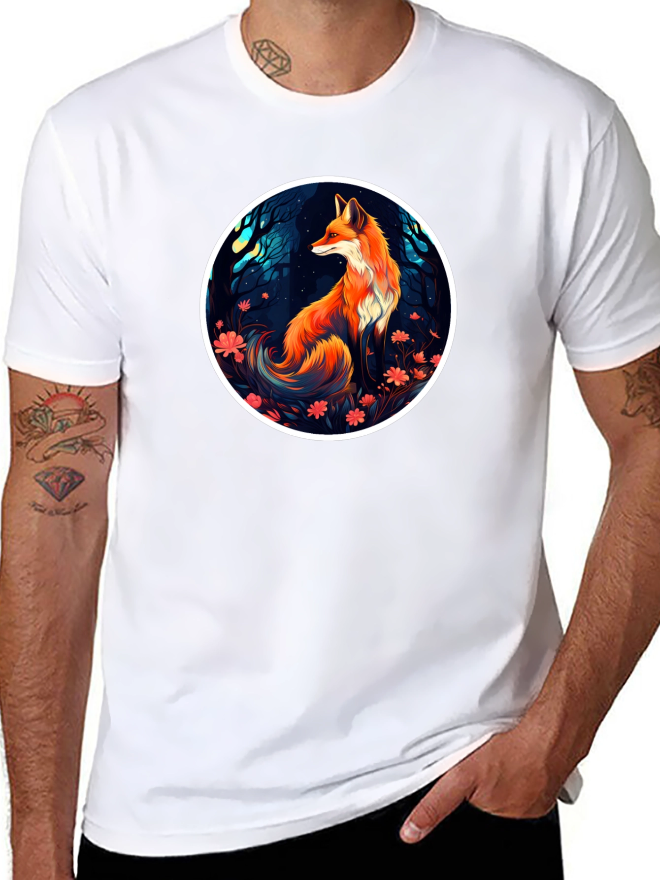 Fox in Forest Graphic T-Shirt