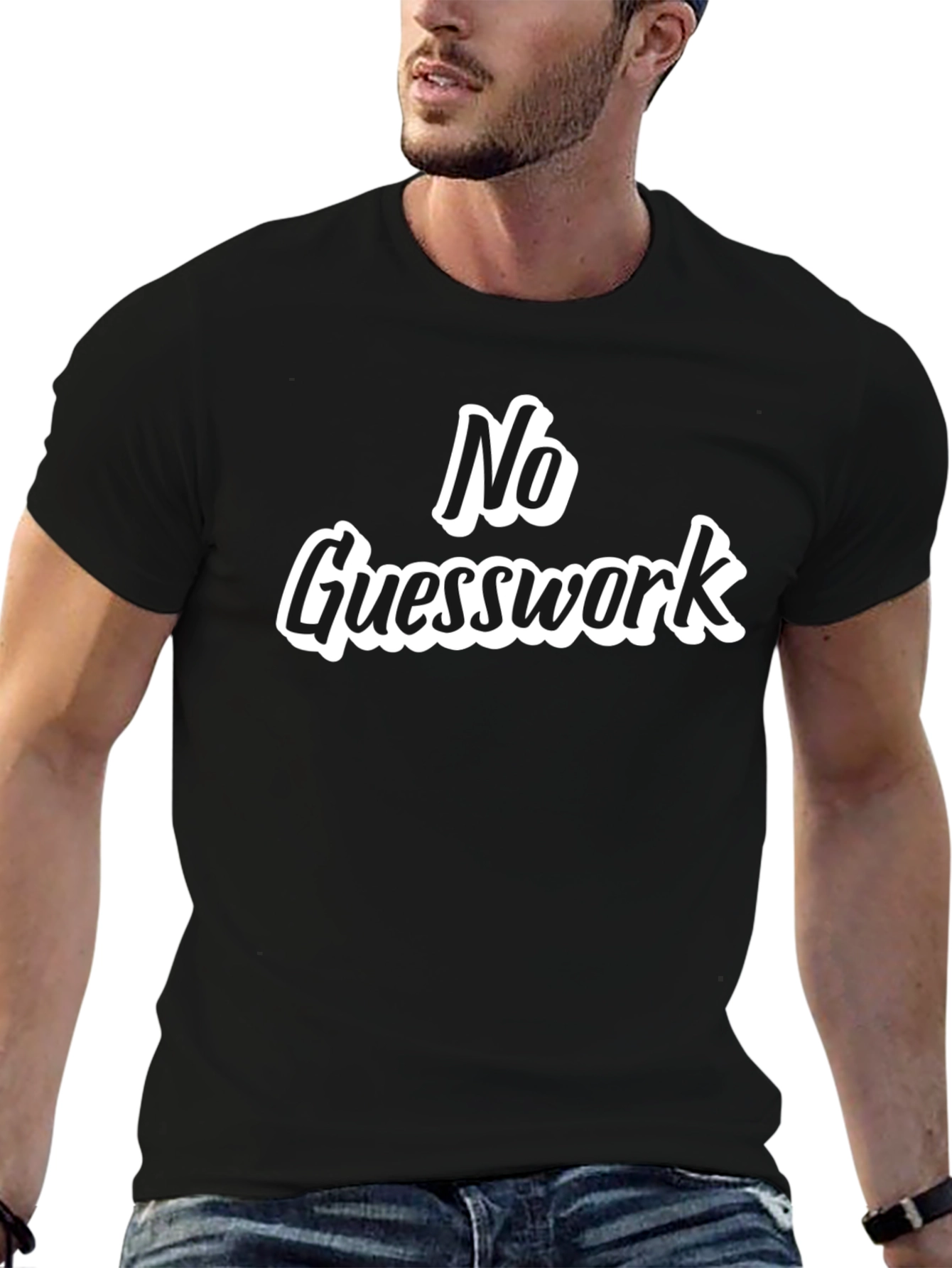 No Guesswork Black Graphic Tee