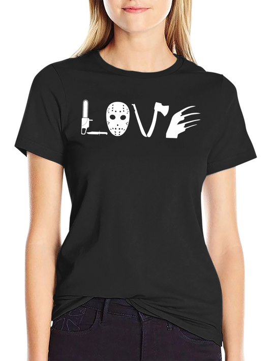 Horror Movie Love T-Shirt - Chainsaw Mask Axe & Claws