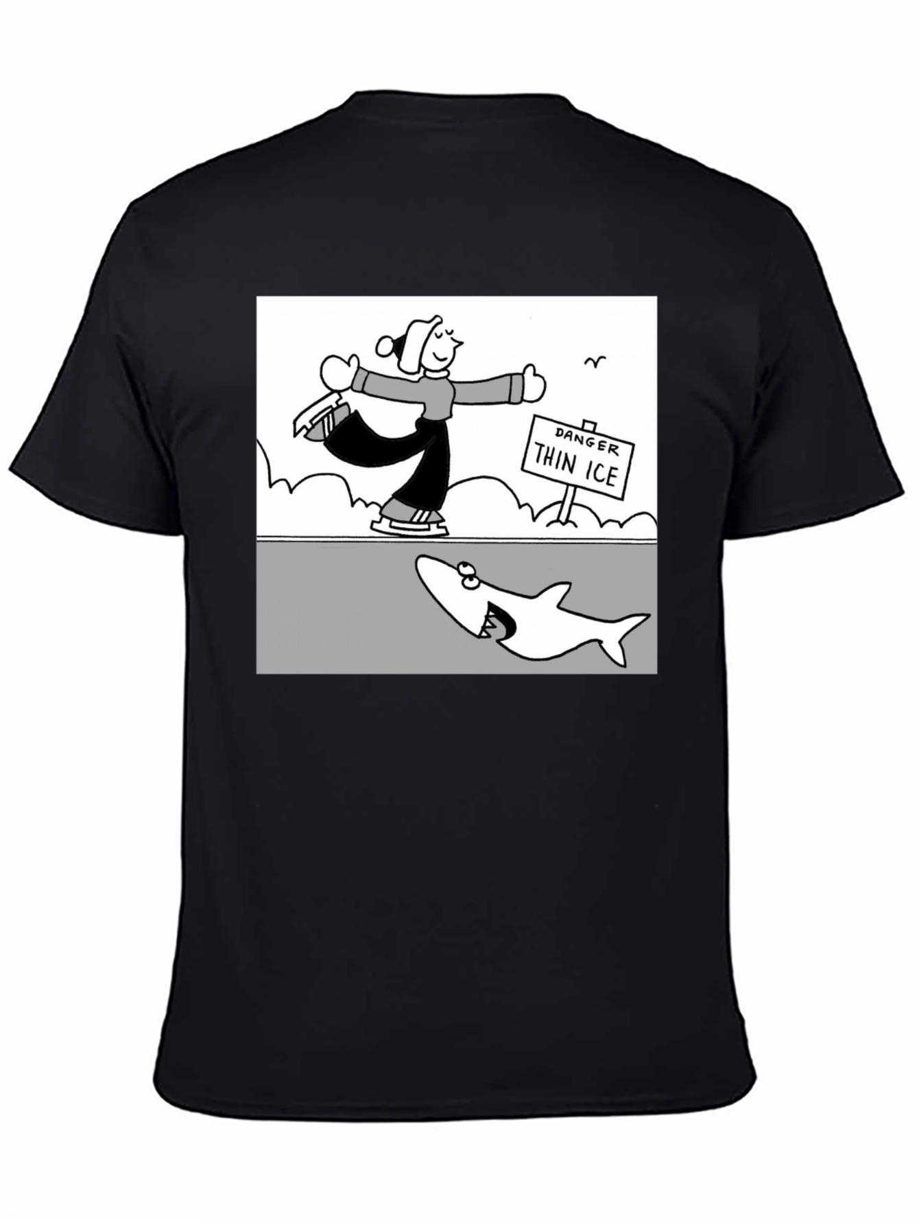 Danger Thin Ice Cartoon T-Shirt