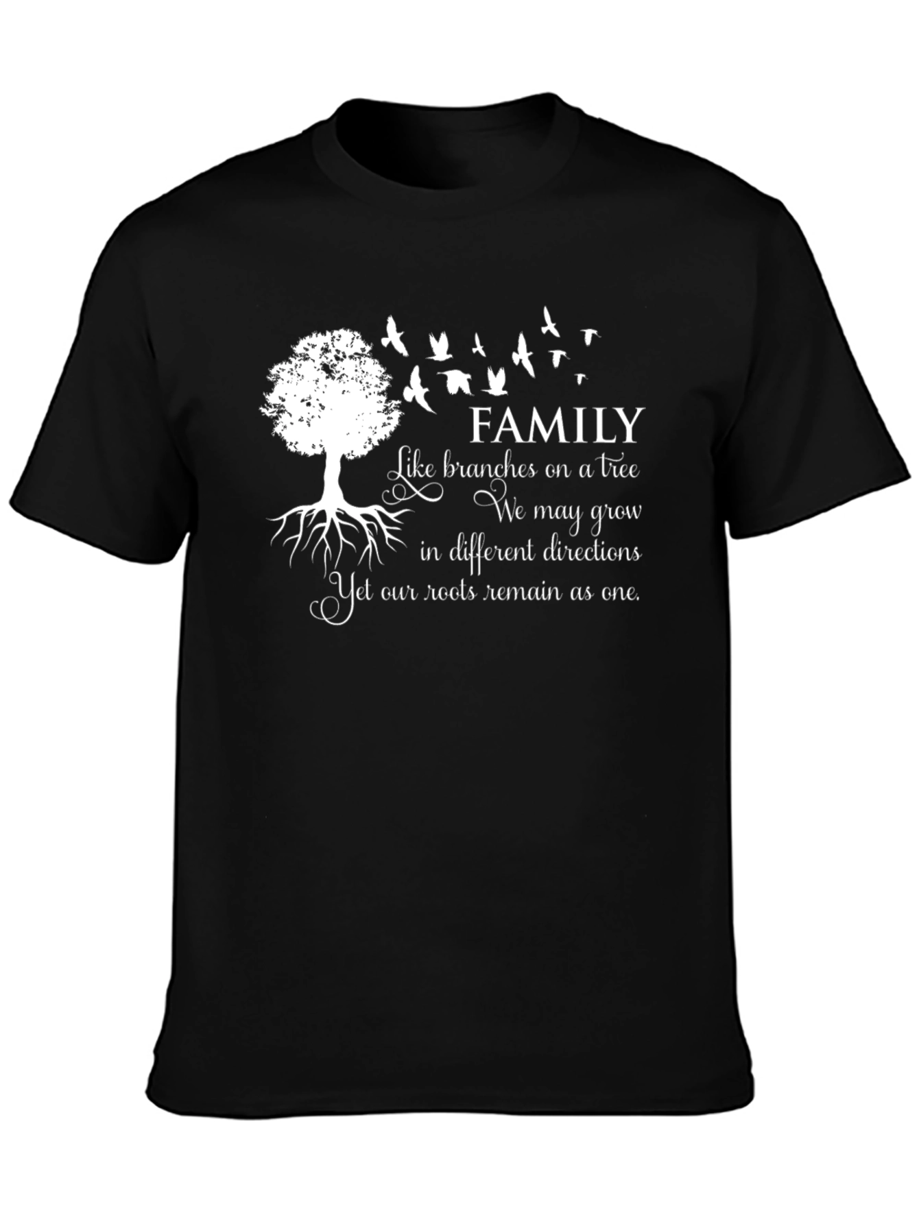 Family Tree Roots Black T-Shirt