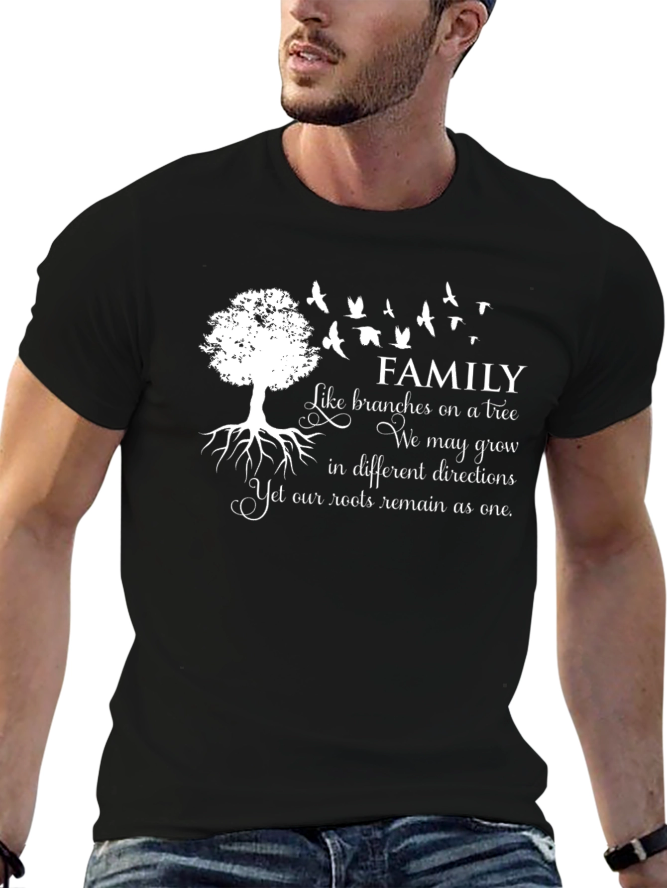 Family Tree Roots Black T-Shirt
