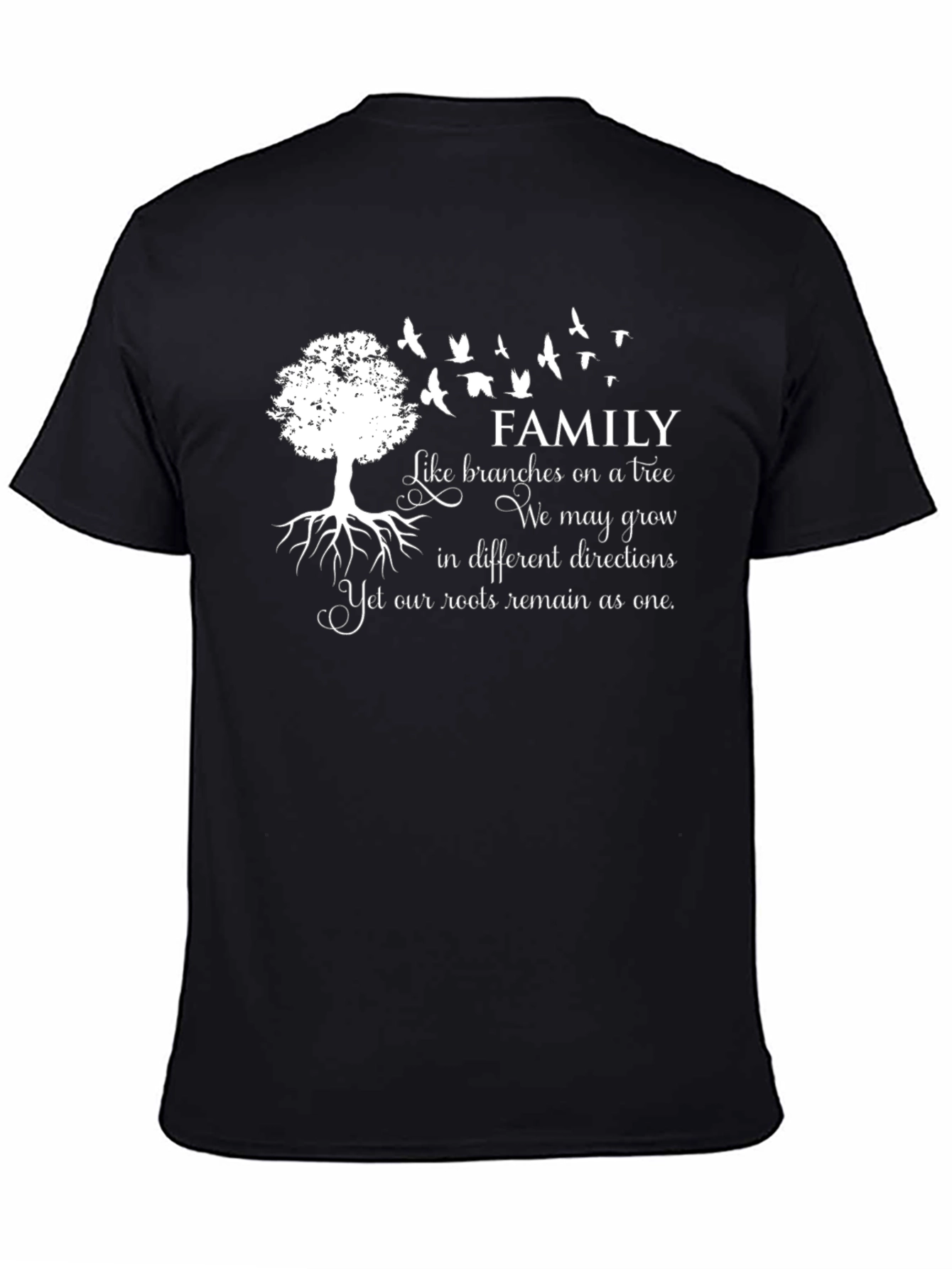 Family Tree Roots Black T-Shirt