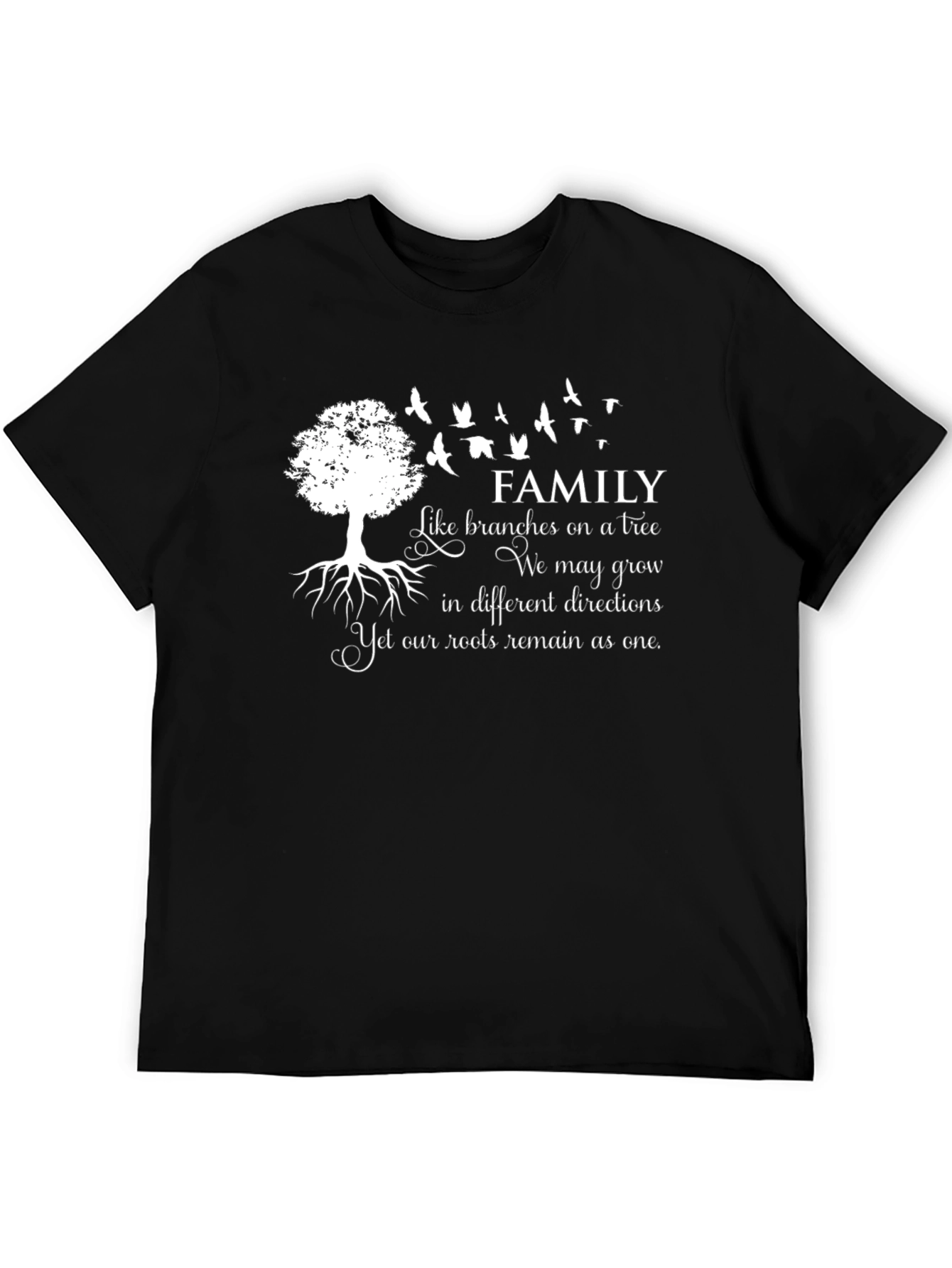 Family Tree Roots Black T-Shirt