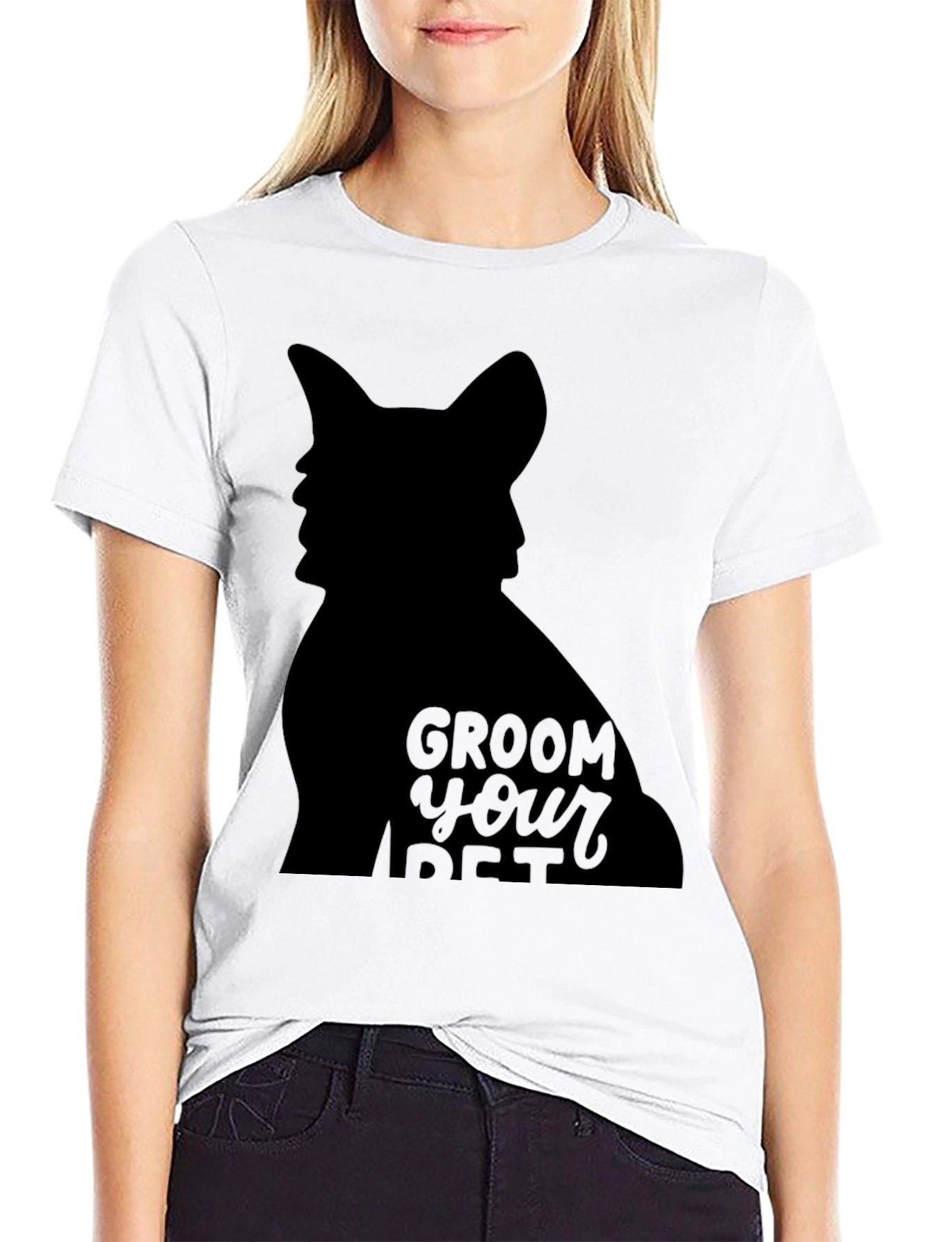 Groom Your Pet Black Graphic Tee