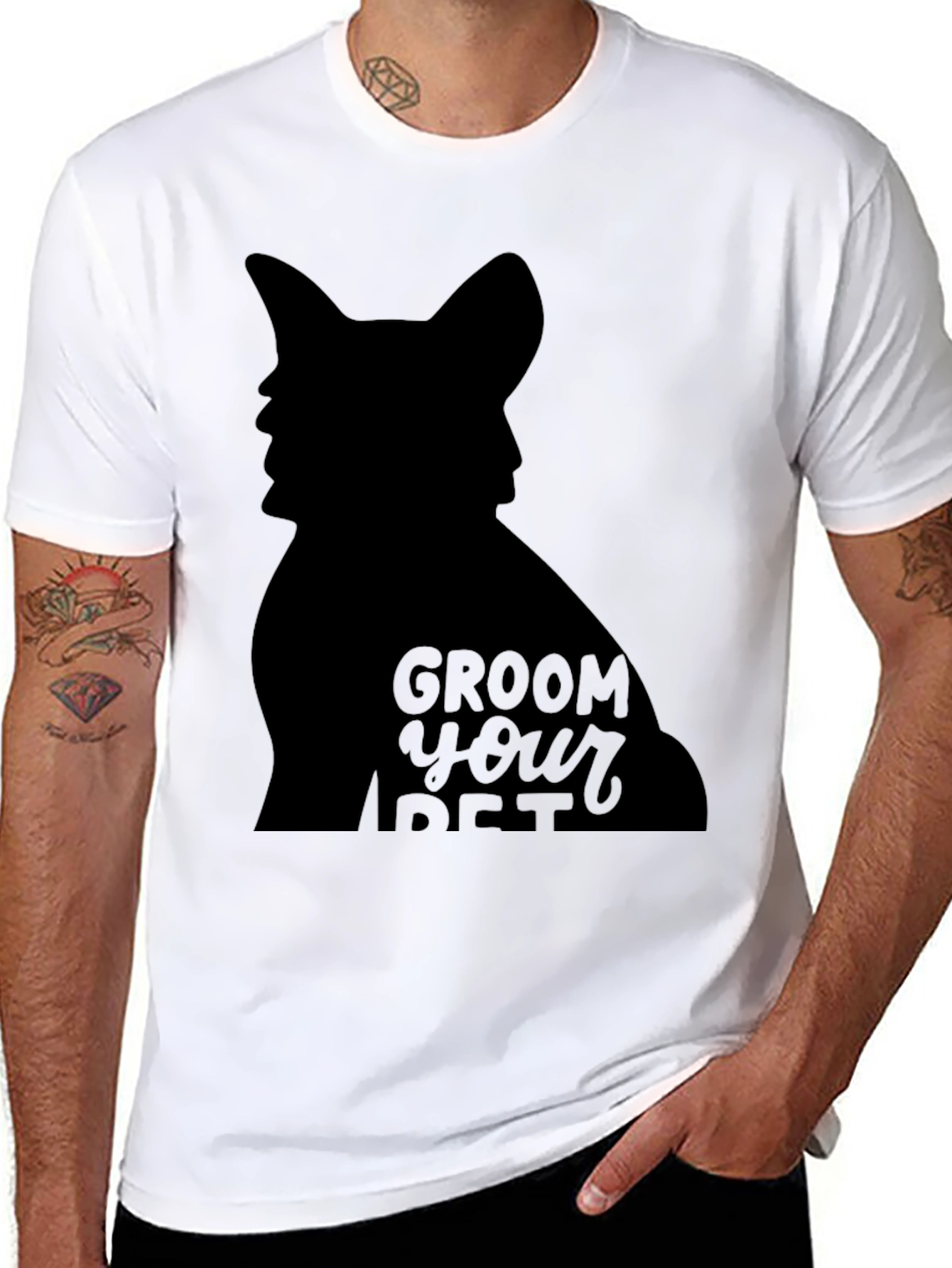 Groom Your Pet Black Graphic Tee