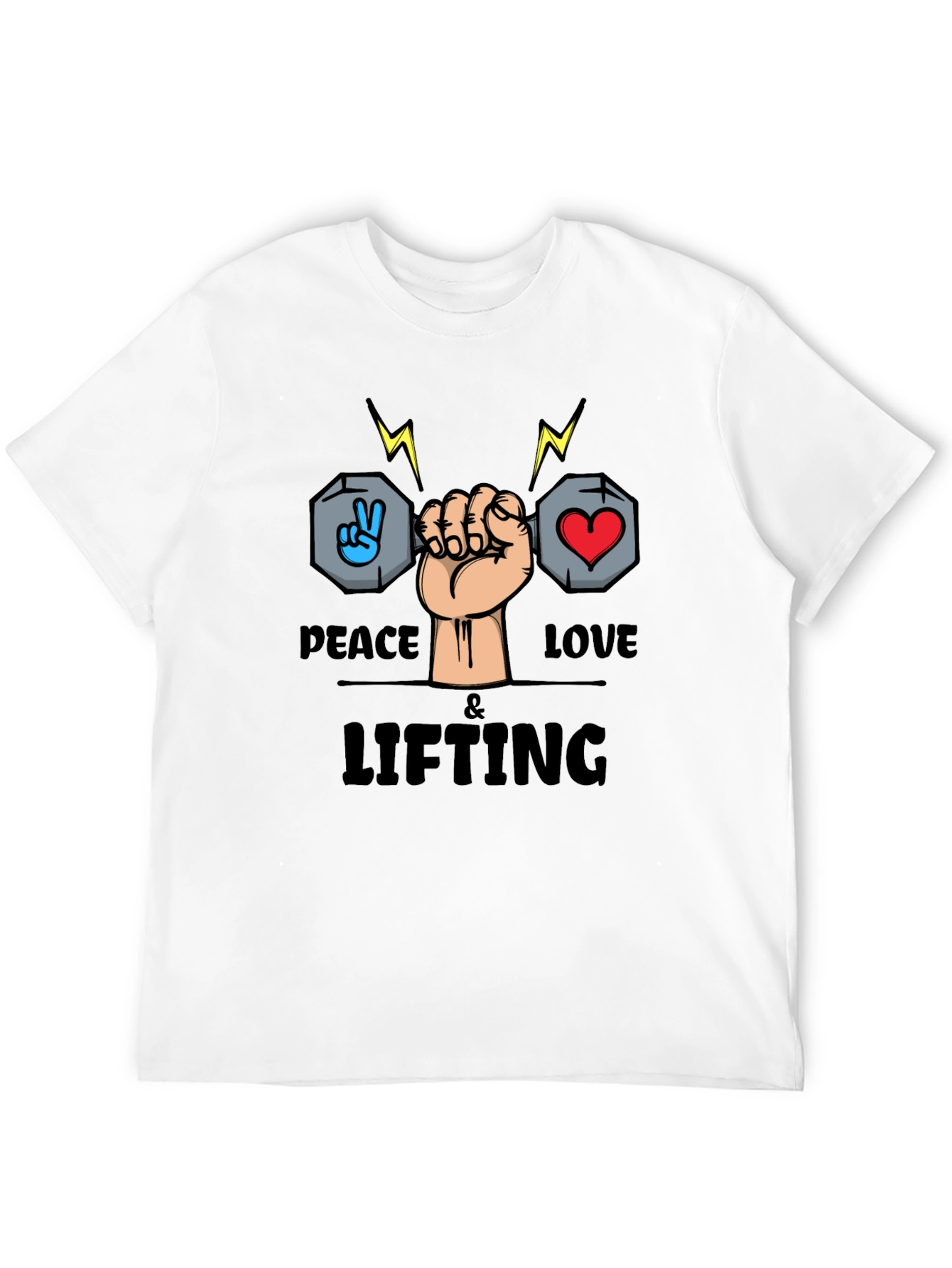 Peace Love Lifting Black Graphic Tee