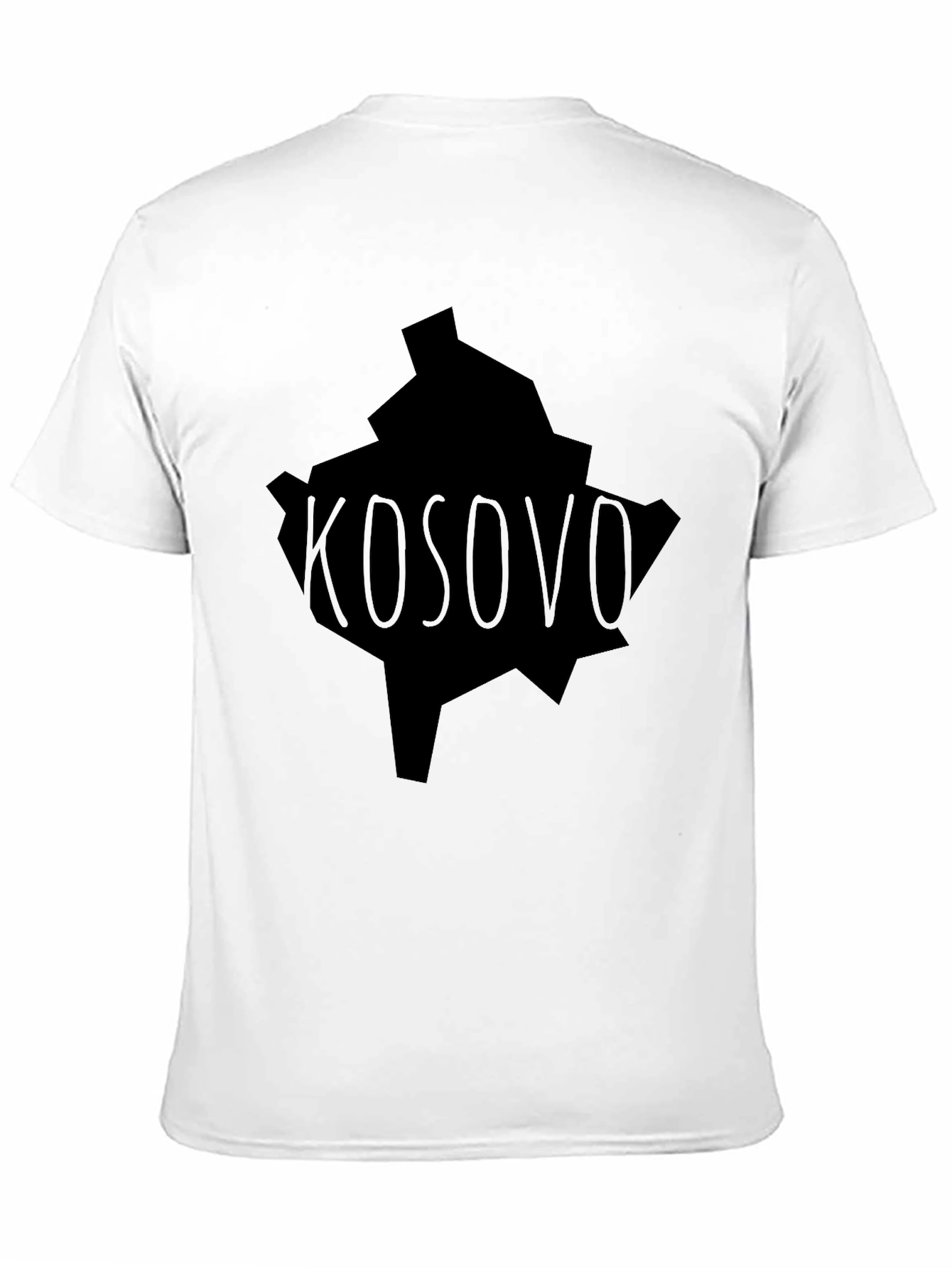 Kosovo Map Graphic T-Shirt - Black Tee