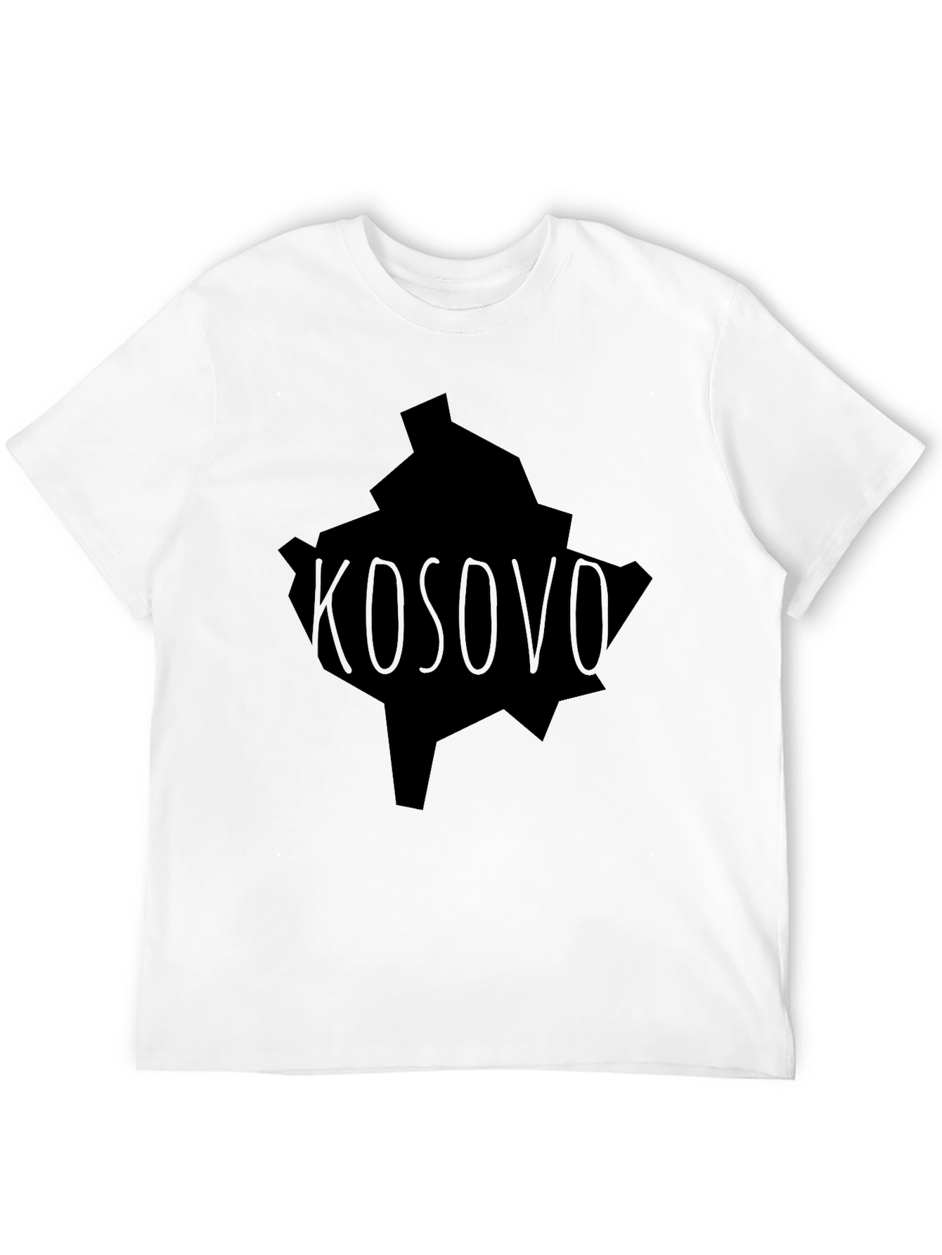 Kosovo Map Graphic T-Shirt - Black Tee