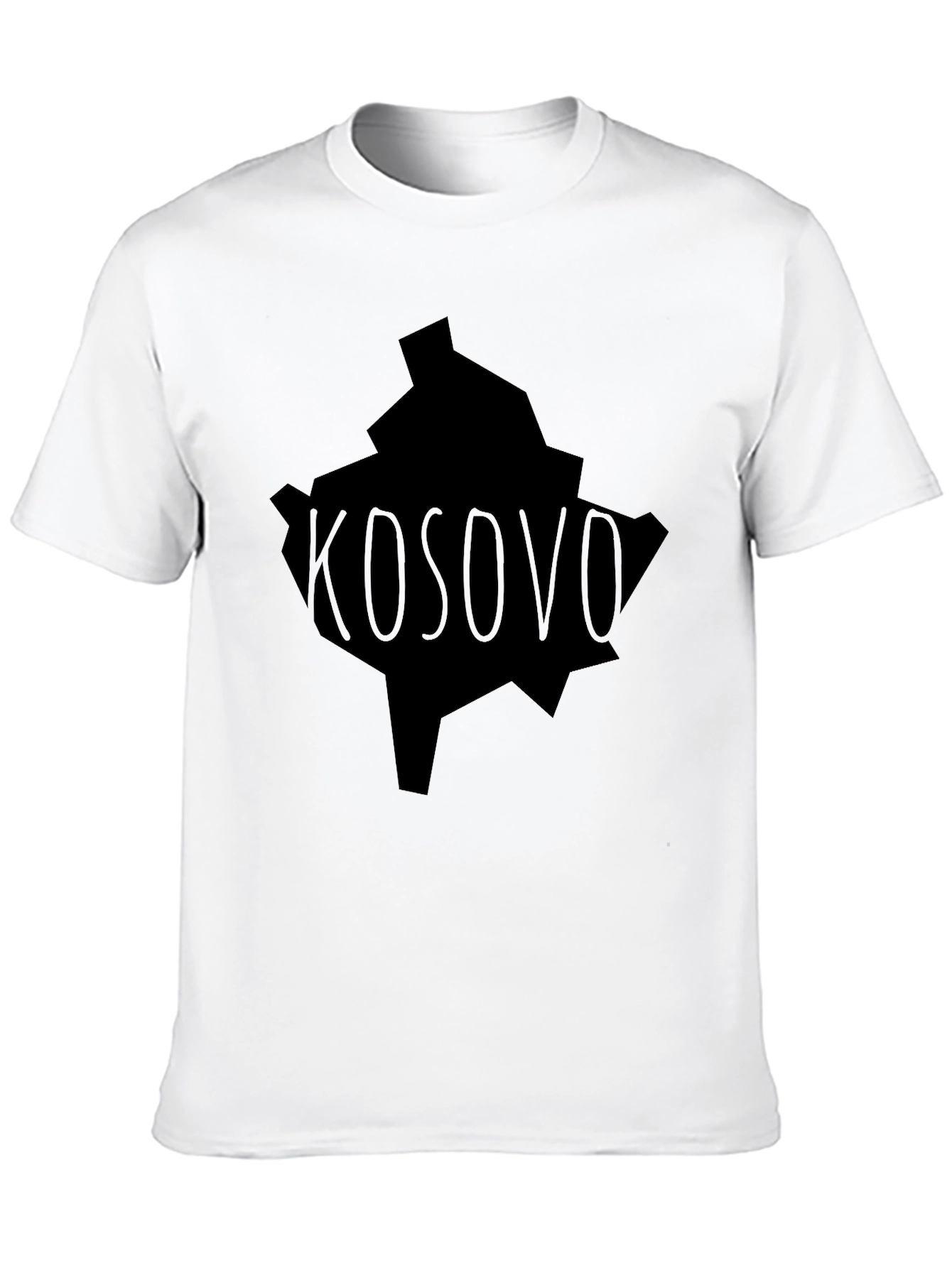 Kosovo Map Graphic T-Shirt - Black Tee